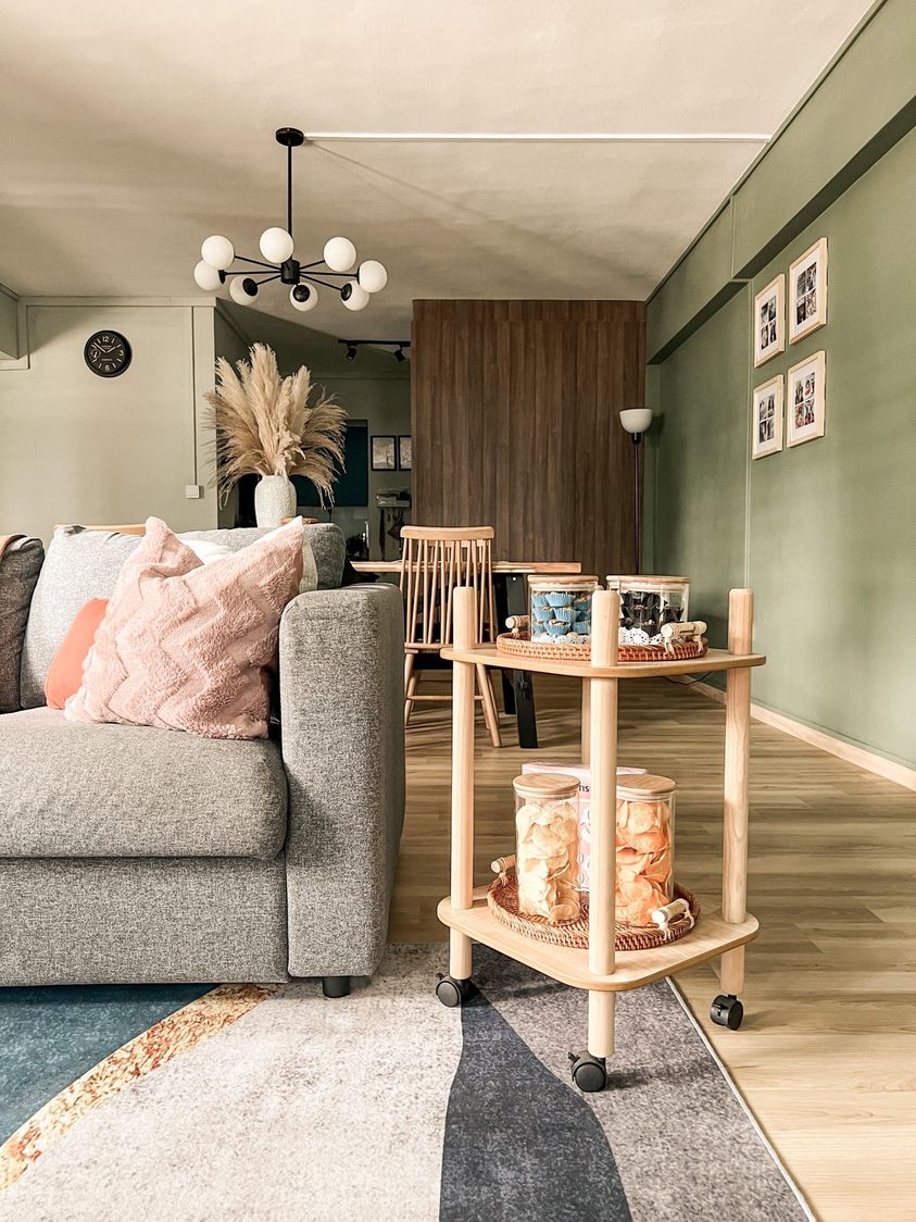 Mid-Century Modern Dining & Living for any form and function! - Modern living room, cozy seating area, gray sofa, plush