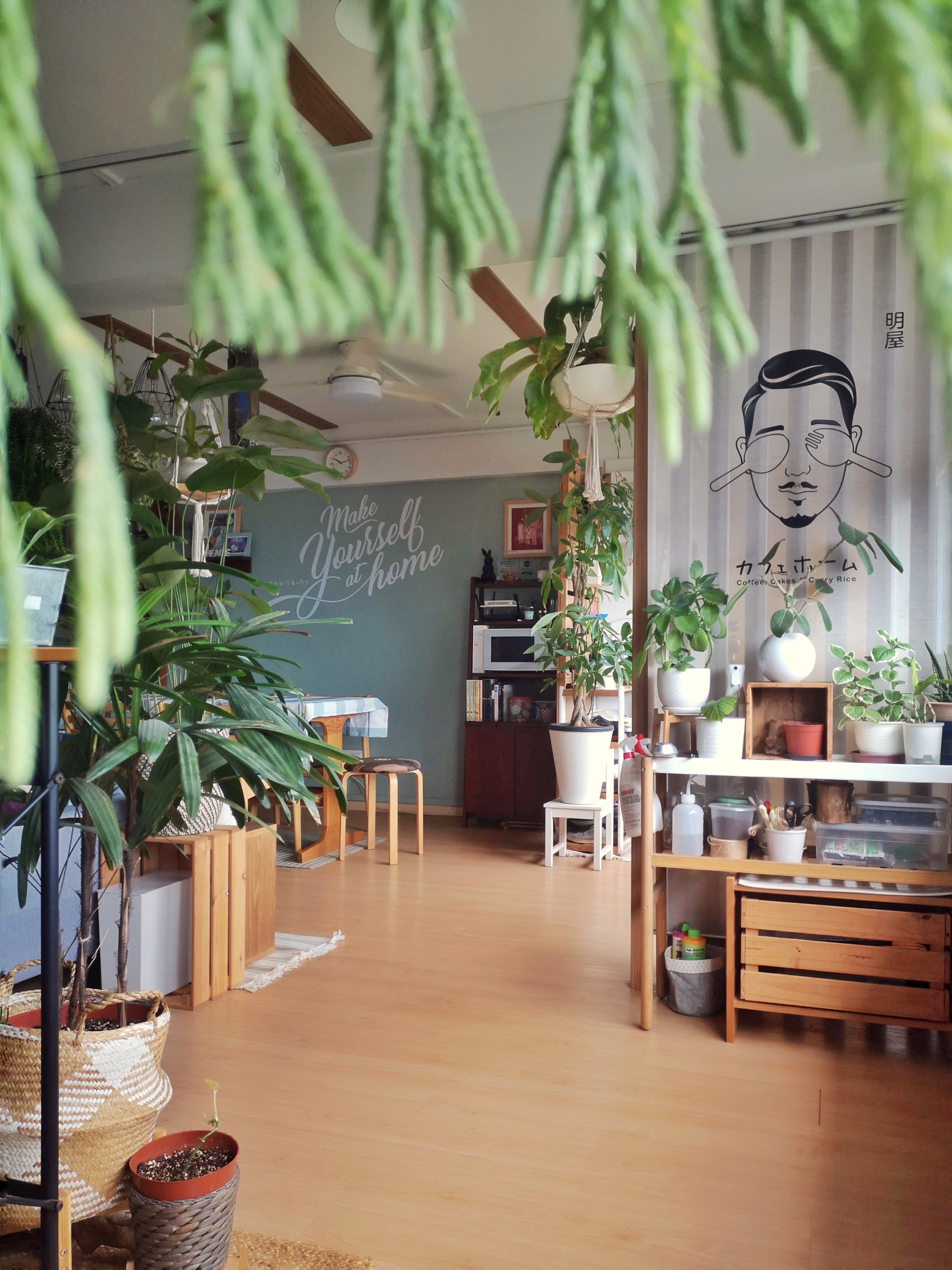 Integrating greenery into my cosy nook - Green plants, cozy room, indoor garden, wooden floor, modern decor, hanging lights