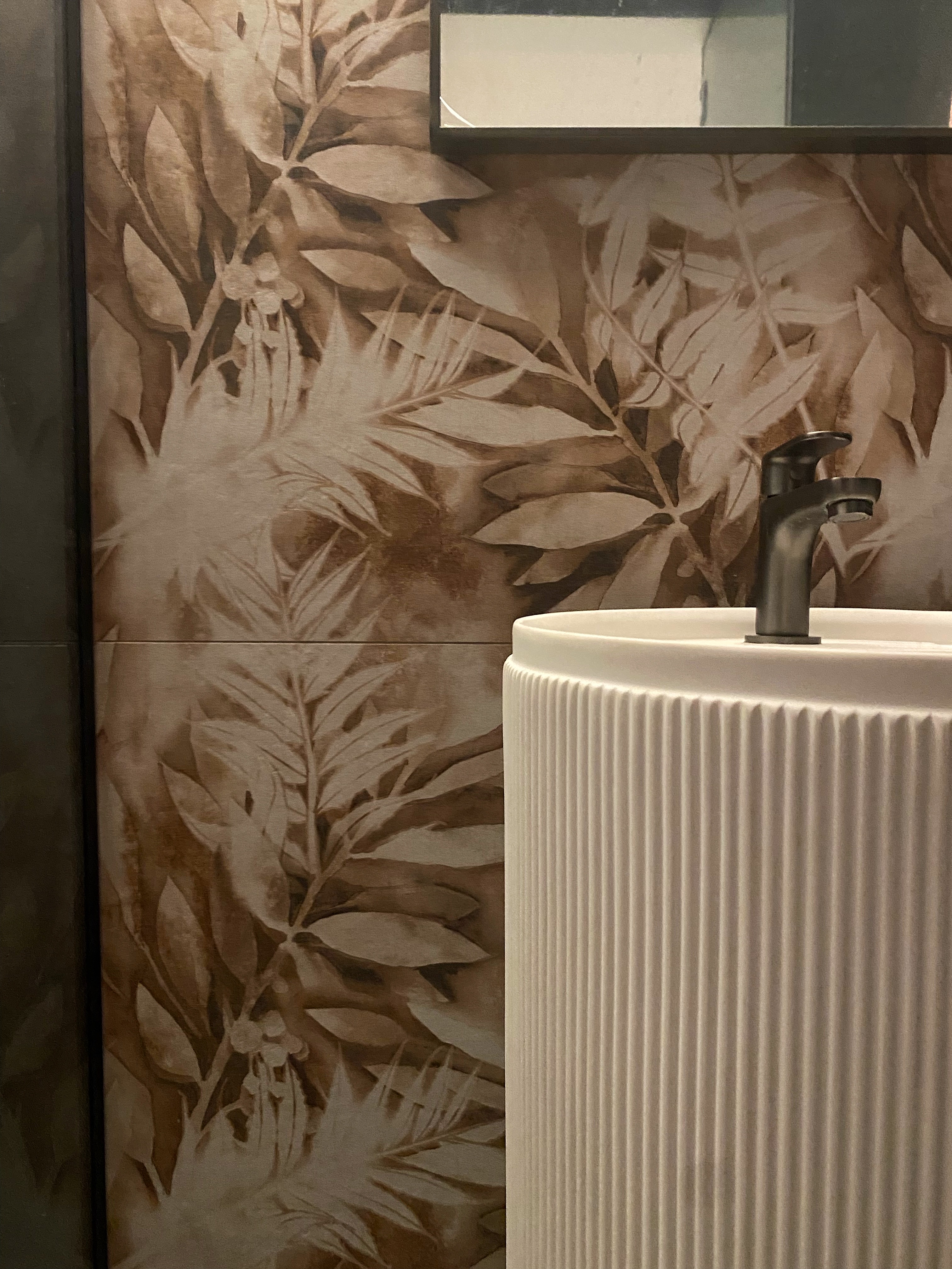 Seemingly entering a resort vibe kind of restroom, calm and relaxing - Bathtub, vanity, wall, mirror, bathroom, sink, faucet