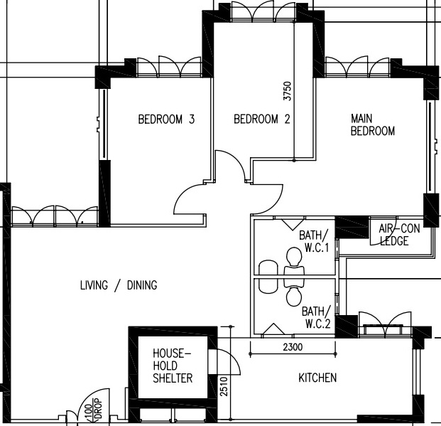 Inside a Warm & Welcoming Resale Flat | Central Region - Multi-functional living space with bedrooms and kitchen, Layout
