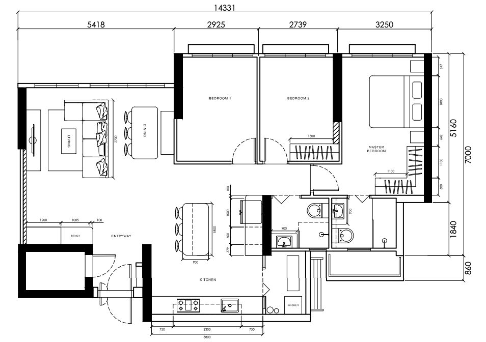 Our Urban Respite | Earthen Tropical Vibes - Living area, dining area, master bedroom, master bathroom, entryway, kitchen