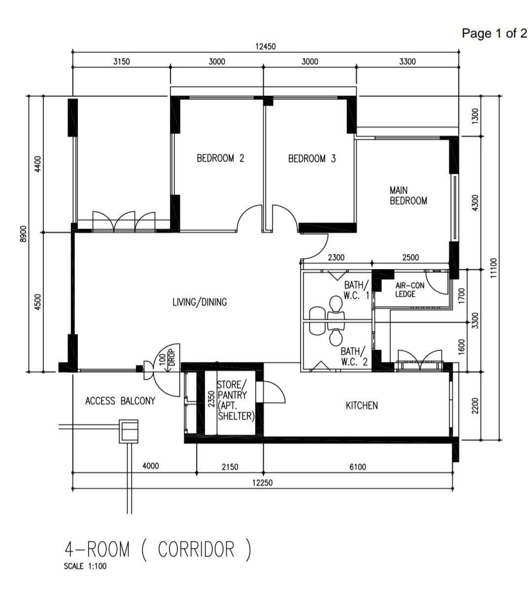 Welcome to Tiongbahru.Crib!  - Living area, dining area, bedrooms, bathroom, main bedroom, access balcony, store/pantry