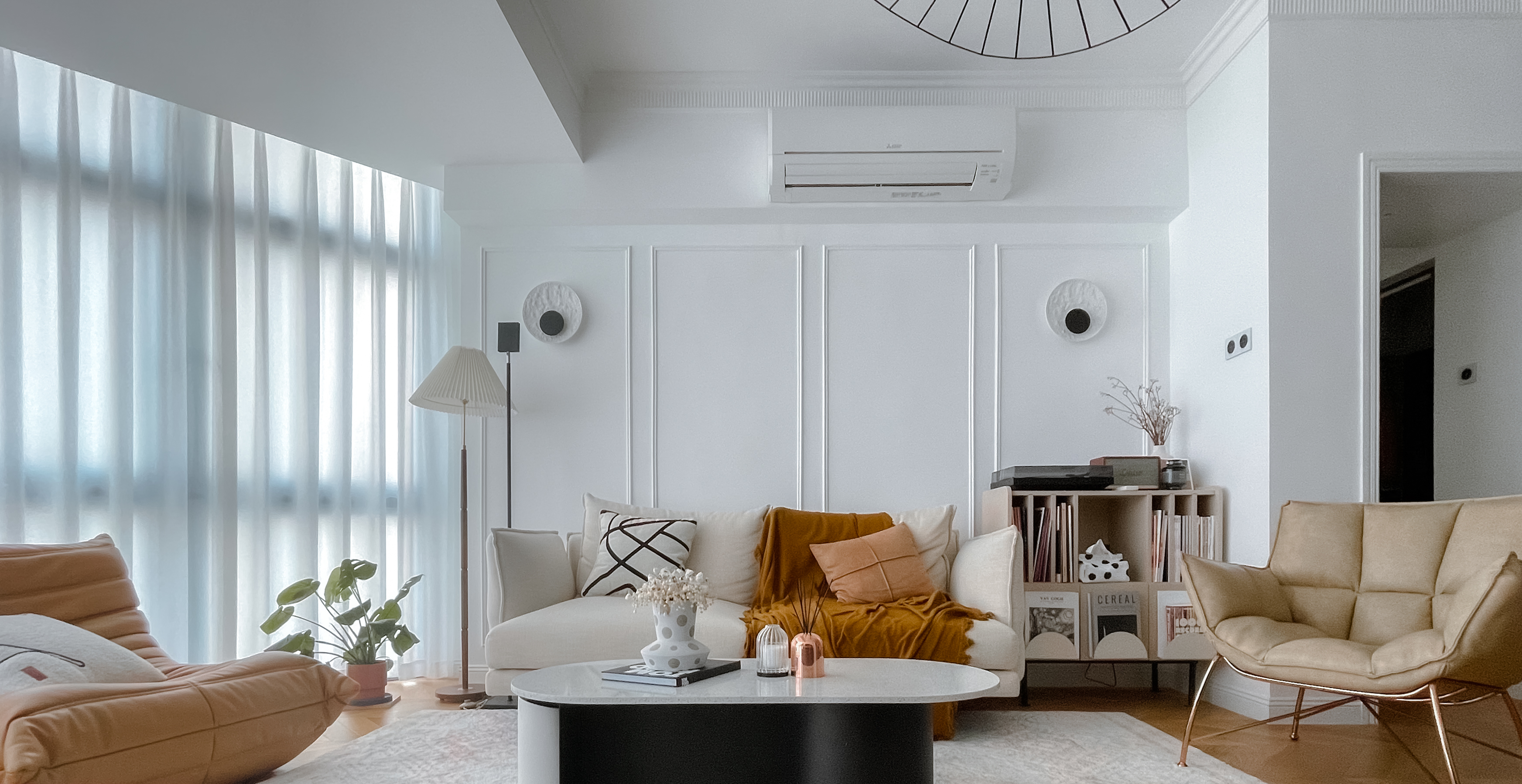 A Tour of My Living Room: Where Comfort Meets Style - White and beige color scheme, modern furniture design, cozy living