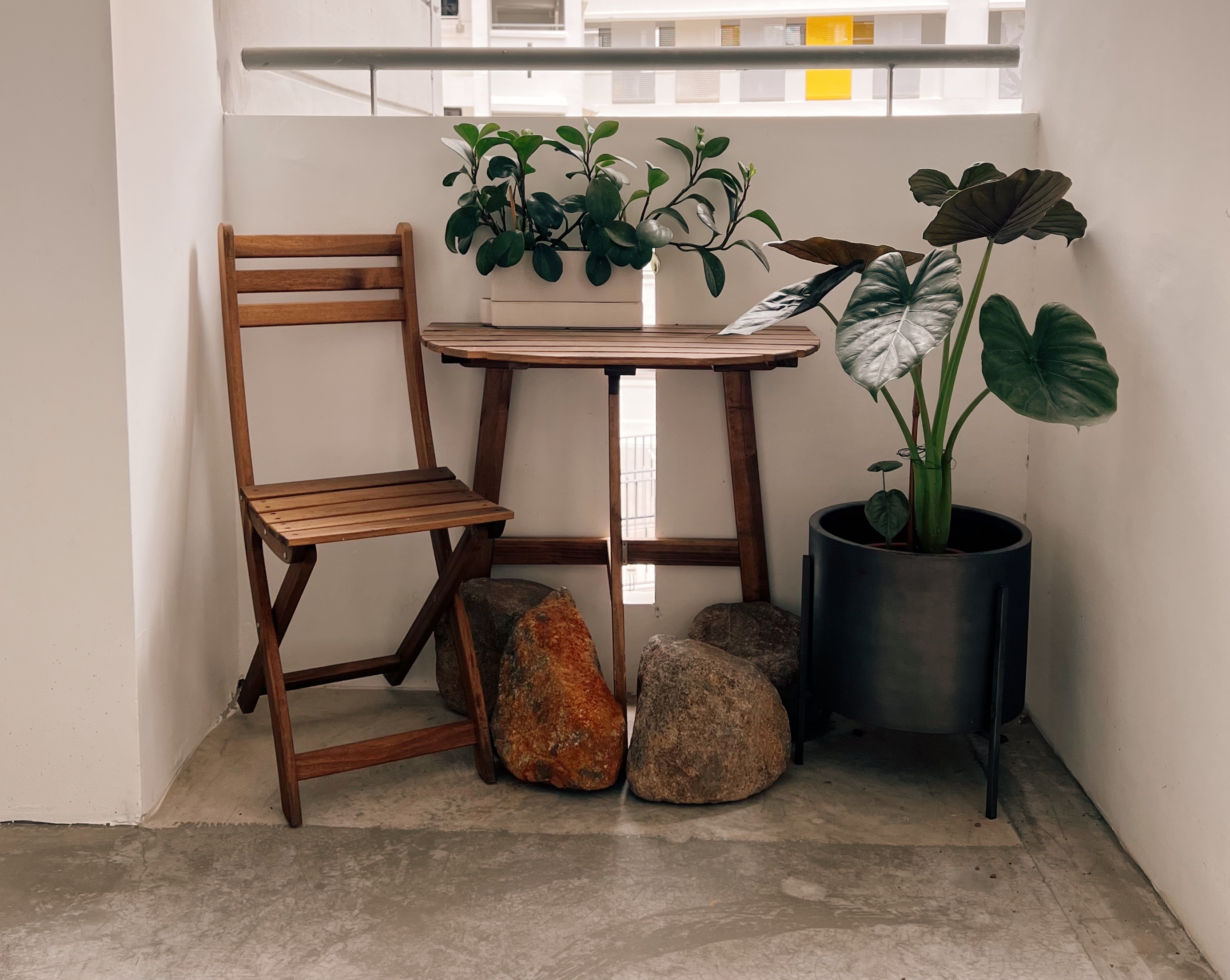 Al Fresco Serenity: Our Corridor Table and Plants