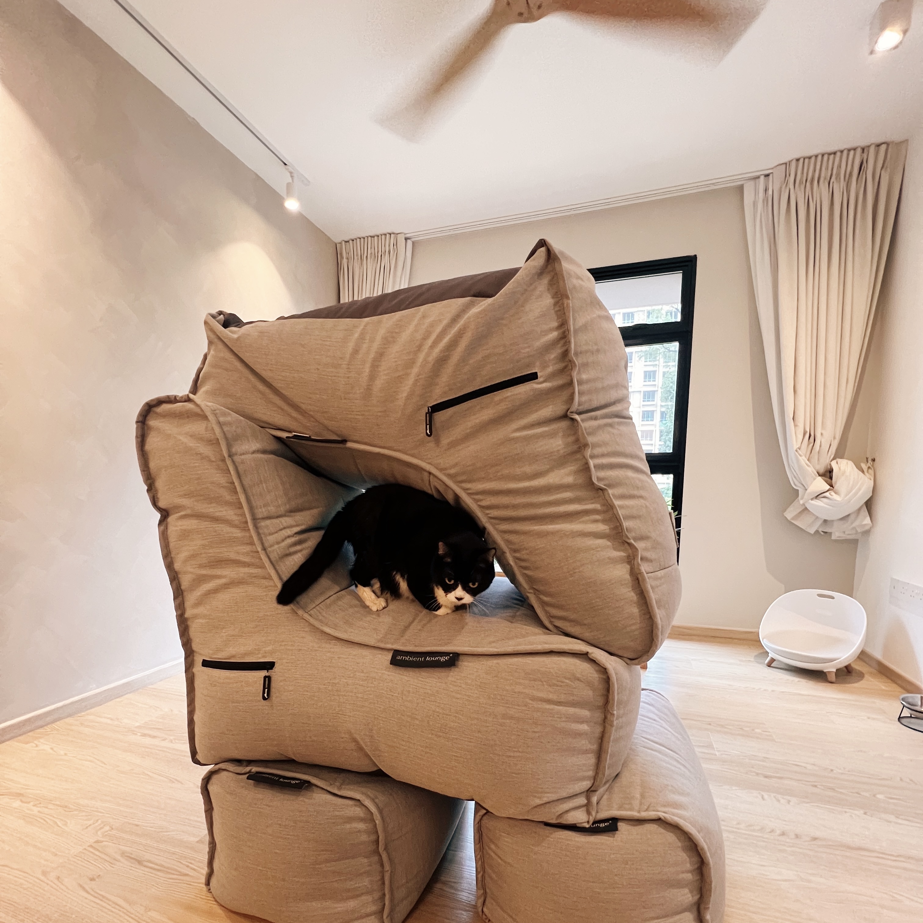 Projecting Tranquillity: A TV-Free Home - Lush, cozy, modern, minimalist, comfortable, plush, soft, inviting, relaxed