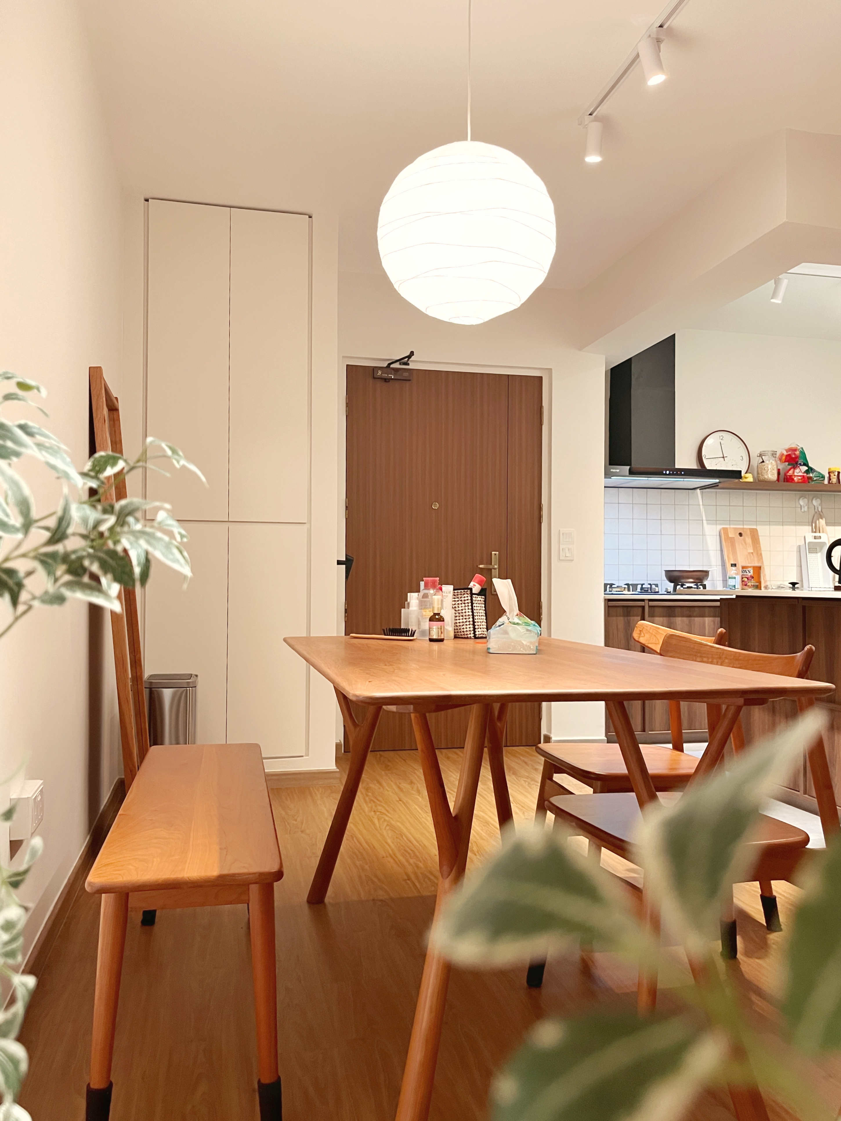 Cosy dining area set up - Taobao + Ikea only! - Wooden dining table, minimalist kitchen, modern dining room, wooden chairs
