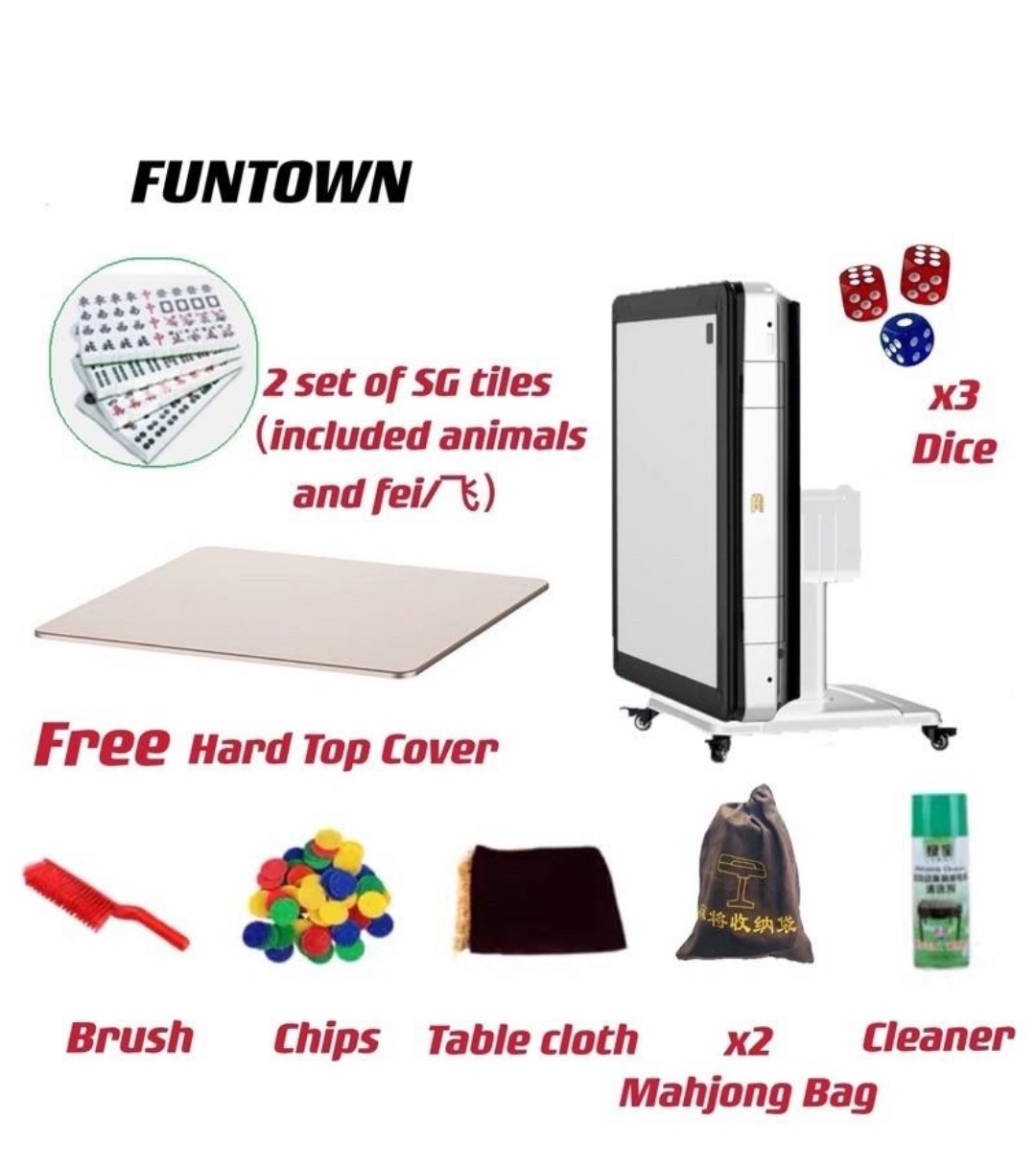 Converting our study into a Mahjong Den - 2 sets of SG tiles (including animals and fei/fei), free hard top cover, brush