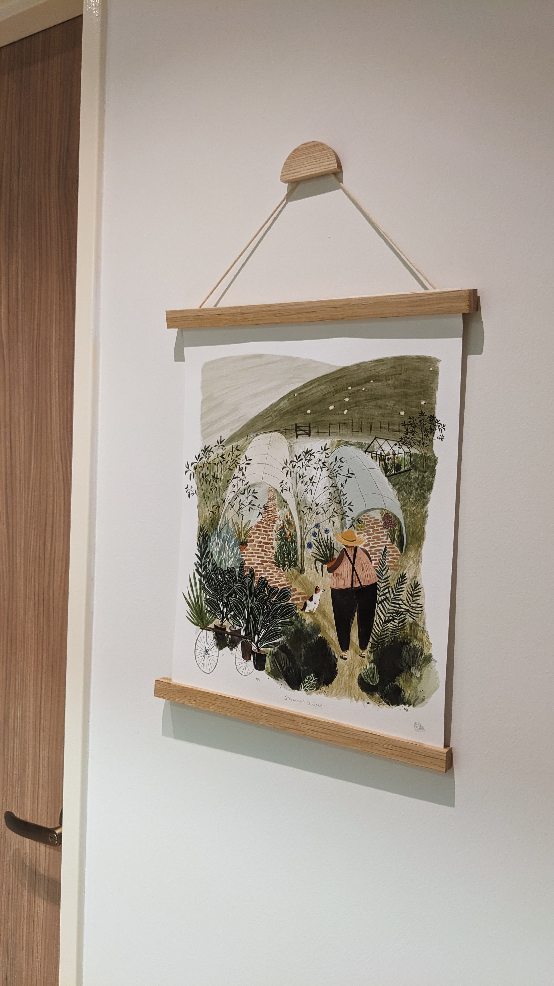 Comfort and Relief | Creating a mood for that ploop - Illustration featuring a garden scene with a person wearing a hat