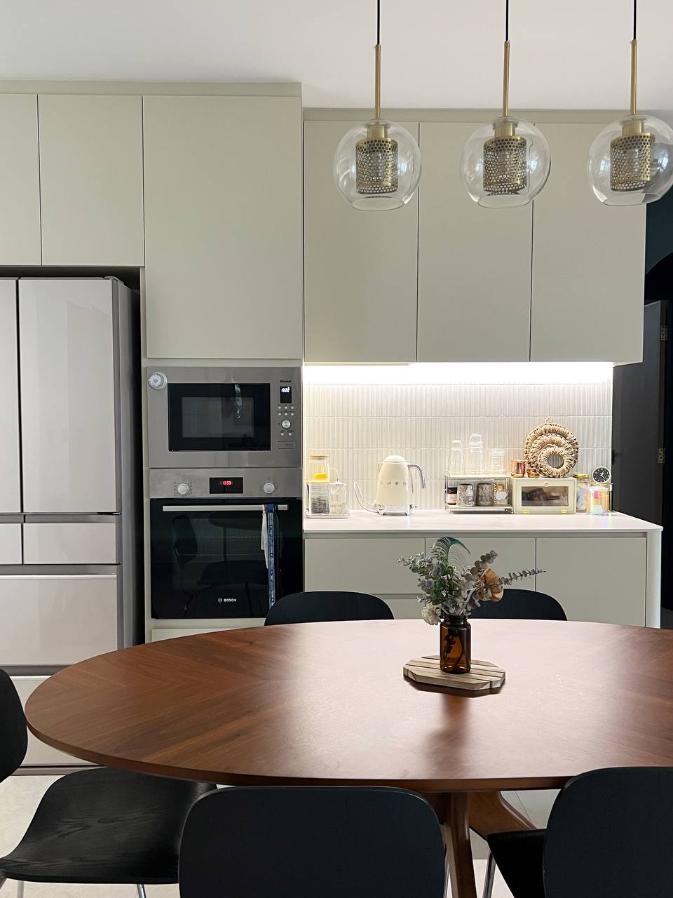 Where the wife spends most of her time at (her love for cooking).