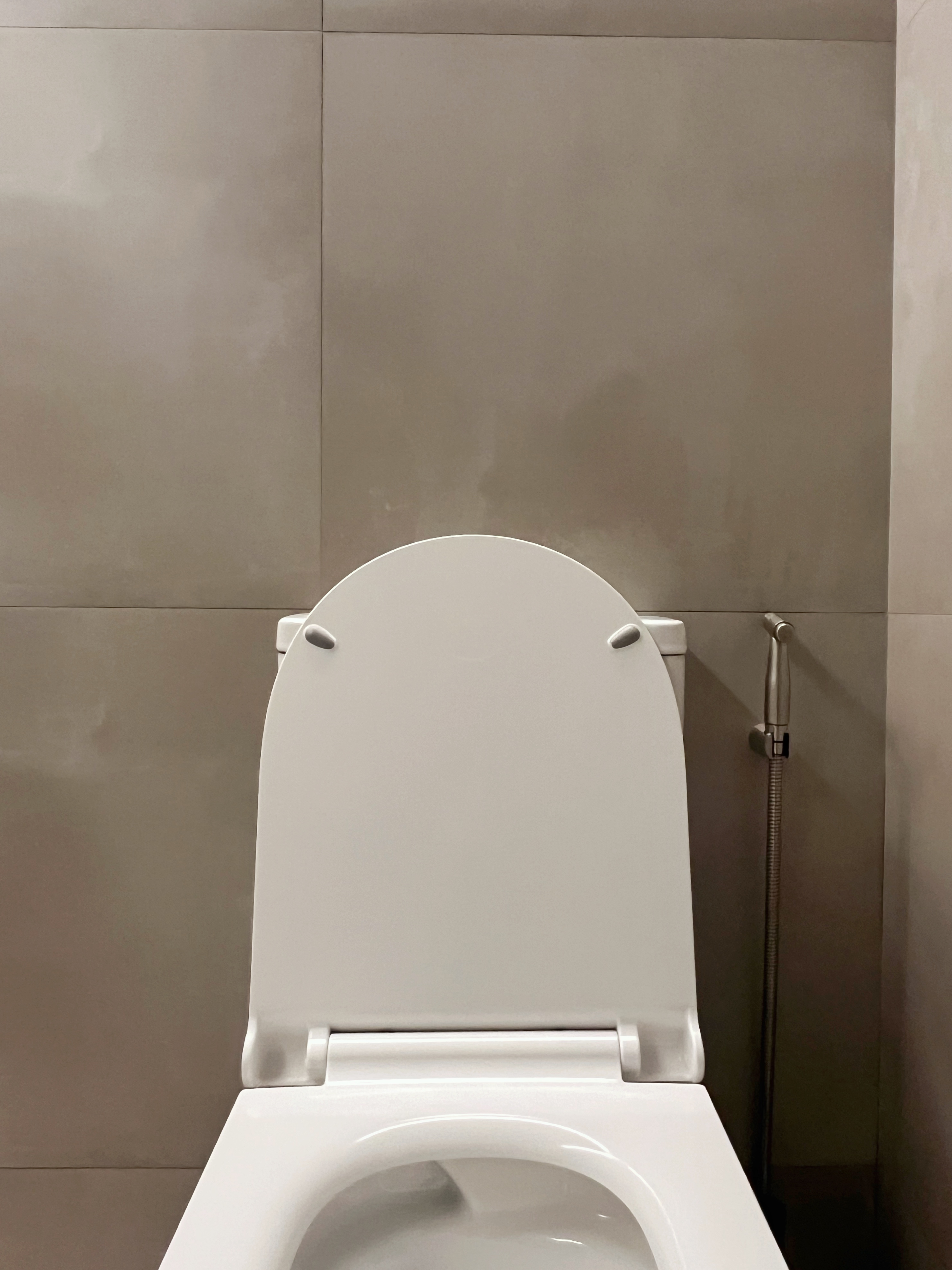 12 Bathroom Renovation Tips We Learned - Modern bathroom, minimalist design, sleek toilet, white ceramic, closed toilet lid