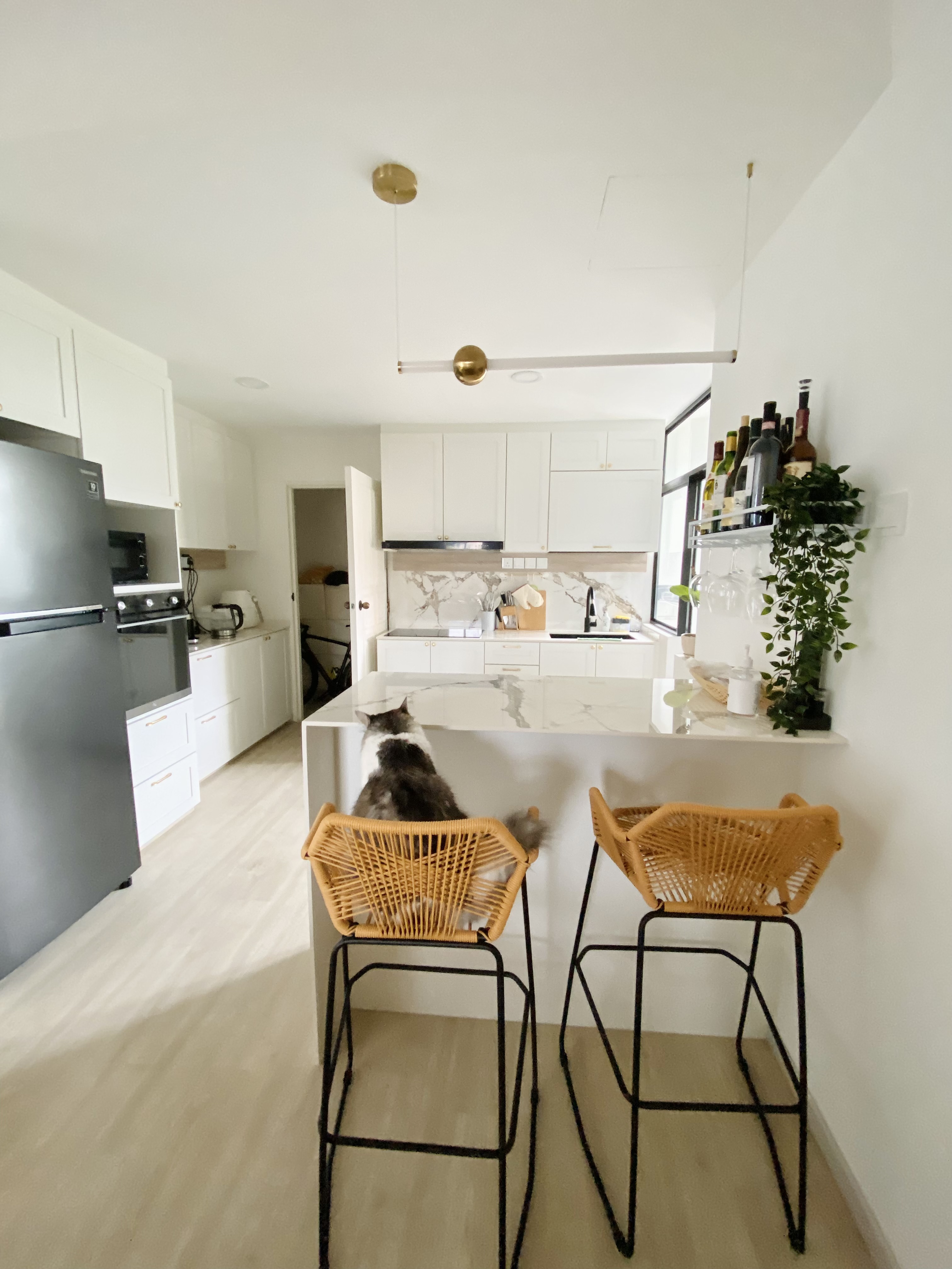Functional kitchen with a mini bar