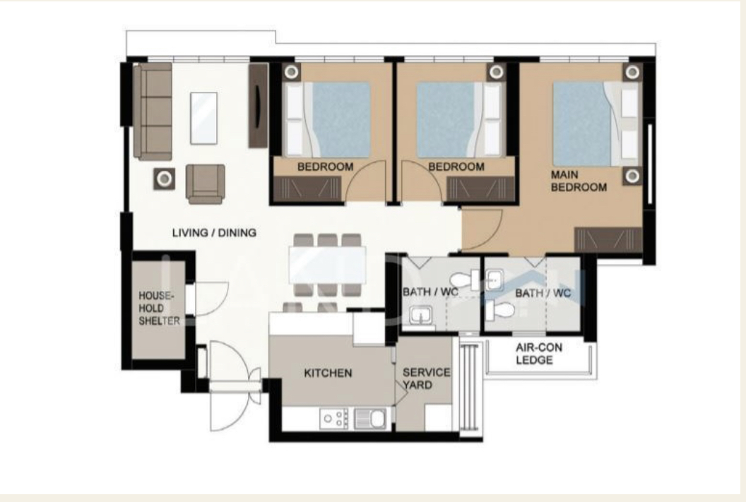 A Boho Paradise Home - Living area, dining area, house hold shelter, kitchen, bedroom, bathroom, living room, main bedroom