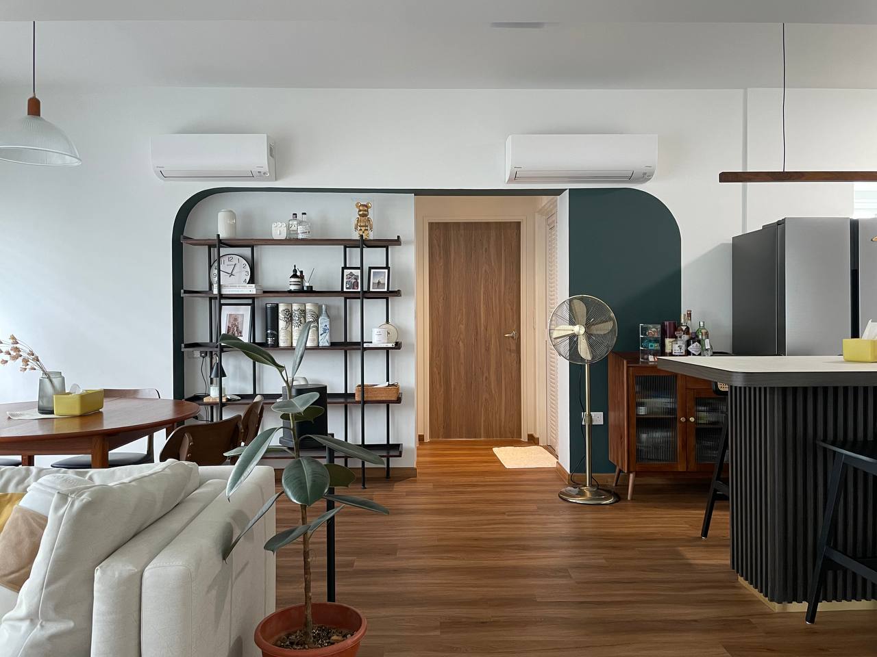 Our Mid-Century Modern home | Renovated under 40k  - Modern living room, minimalist design, open-concept space, cozy seating