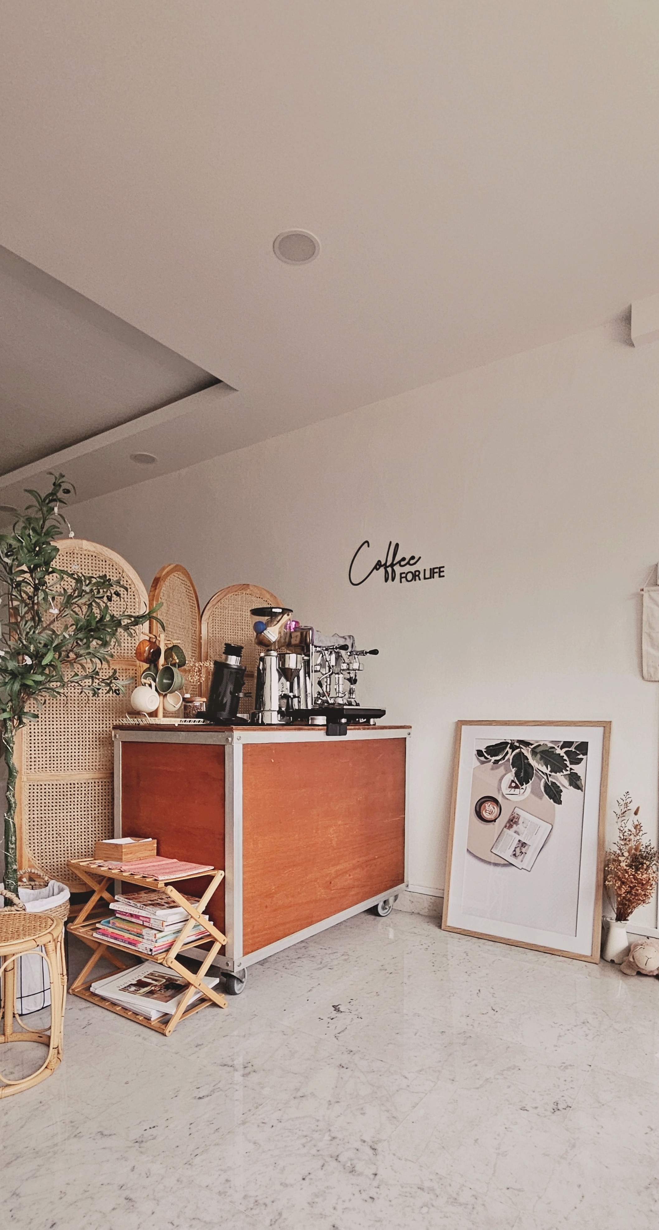 Bring Cafe Charm Into Our Home - Café for Life, minimalist decor, modern kitchen, stylish interior, cozy corner, natural