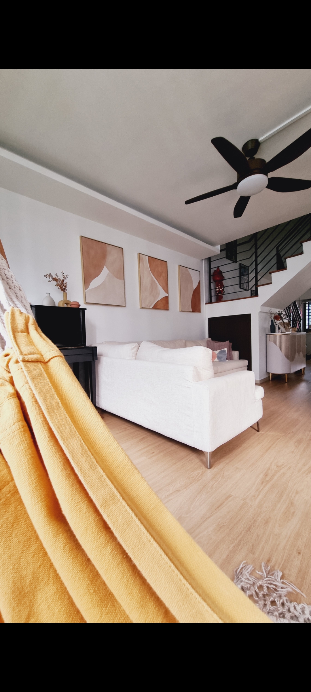 "Warming up" our living room with soft furnishings