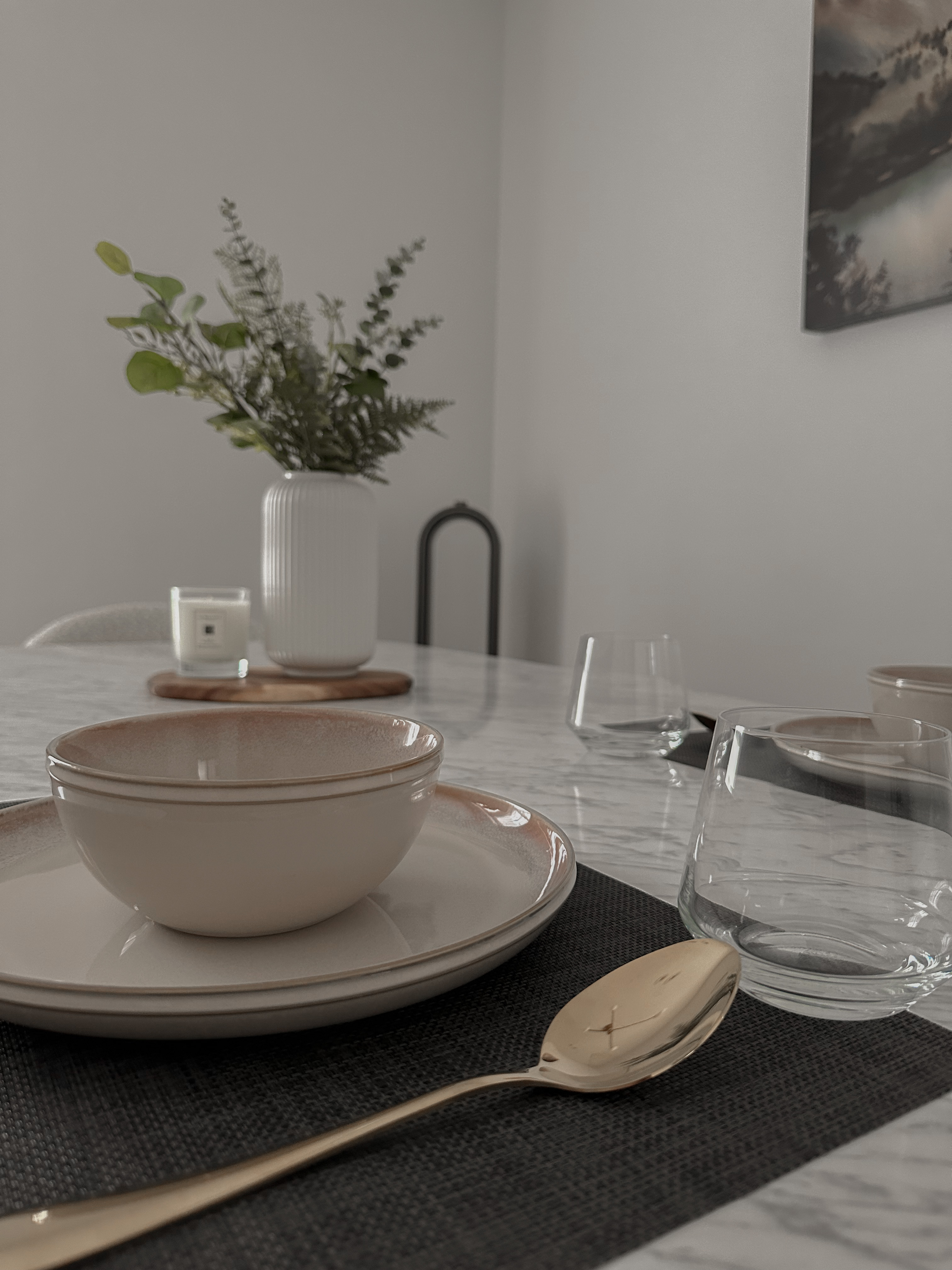 Keeping Things Simple But Elegant | Cosy Lux Dining ✨ - vintage dining table, minimalist decor, elegant table setting, modern