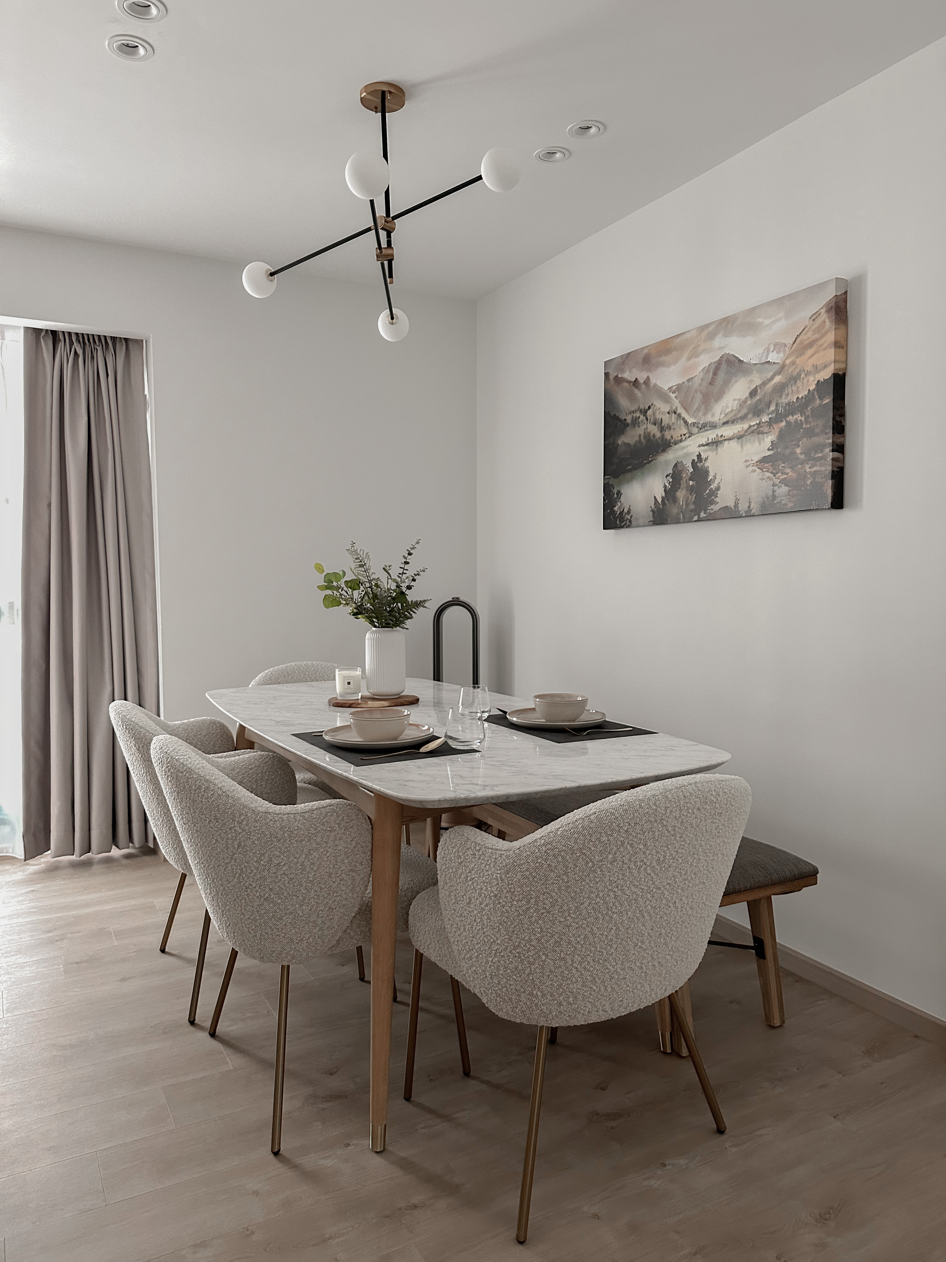 Keeping Things Simple But Elegant | Cosy Lux Dining ✨ - Modern dining room with minimalist design, light gray walls, and