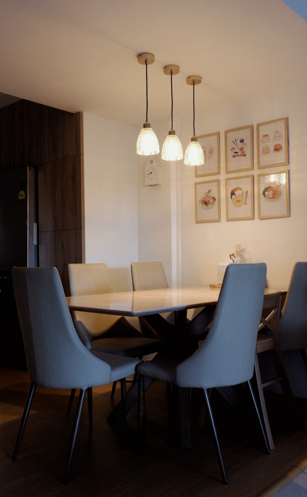 Functional By Day And Cozy nest At Night - modern dining room, minimalist design, contemporary furniture, sleek chairs