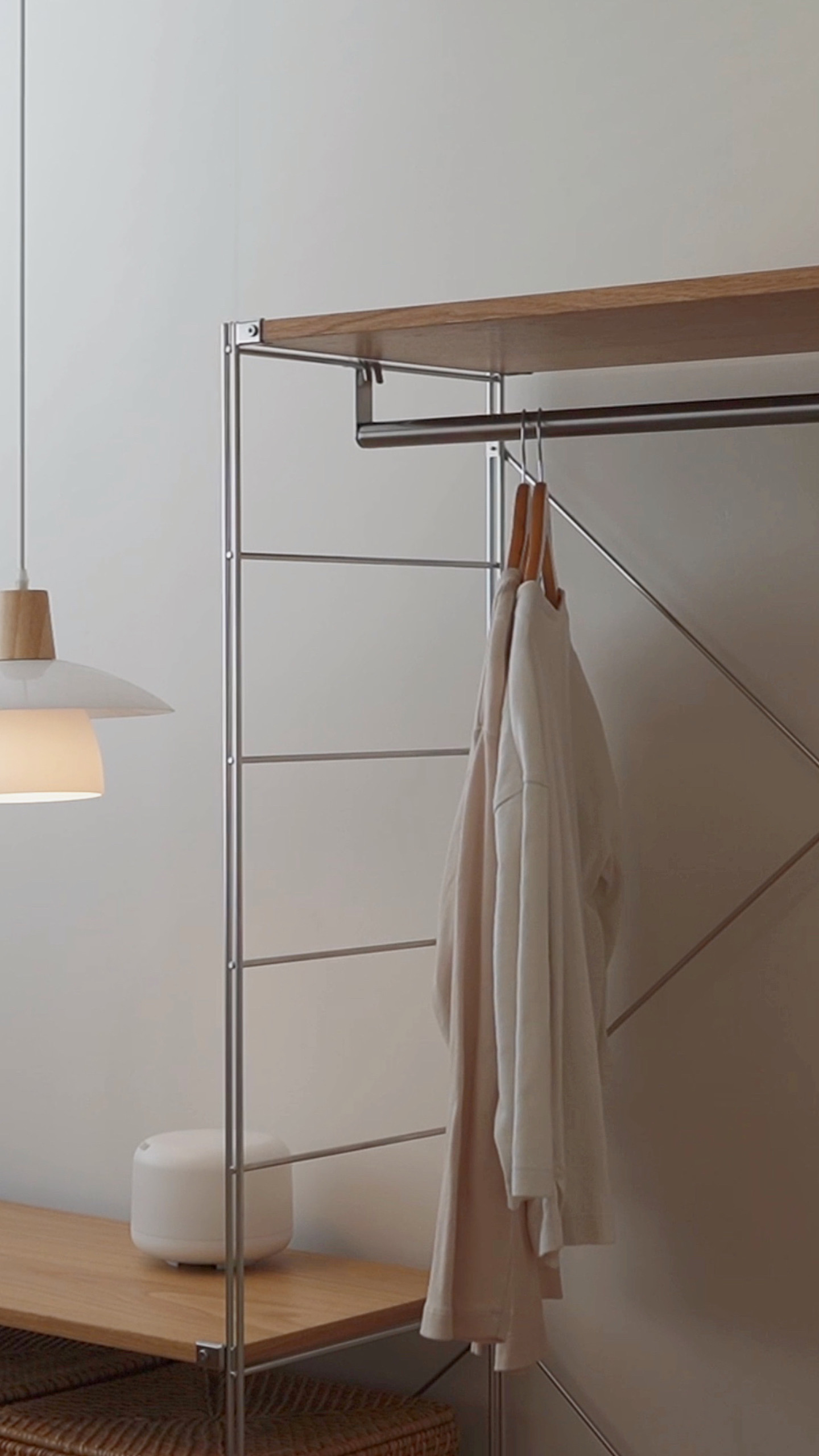 Home Organization in Japanese Minimalist Style: Creating Serene Spaces - modern wardrobe, minimalist shelving, hanging