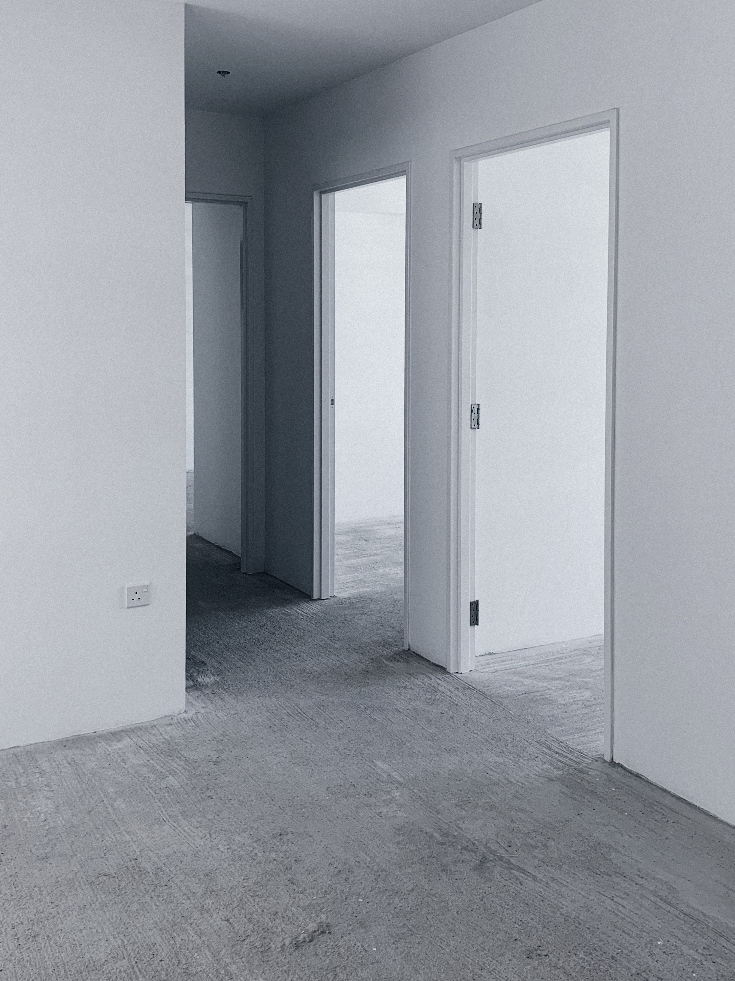 From Dust to Dream: Redefining Spaces of 4rm BTO for DINKs - Modern minimalist interior, open doorway, neutral color palette