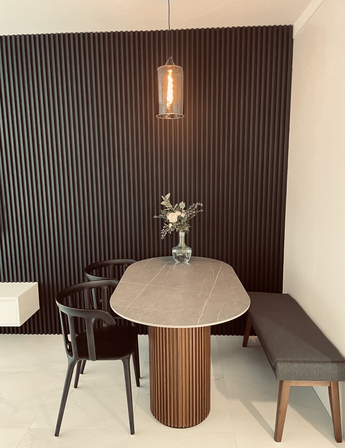 In the making with HipVan  - modern dining room, contemporary furniture, minimalist design, black chairs, round table