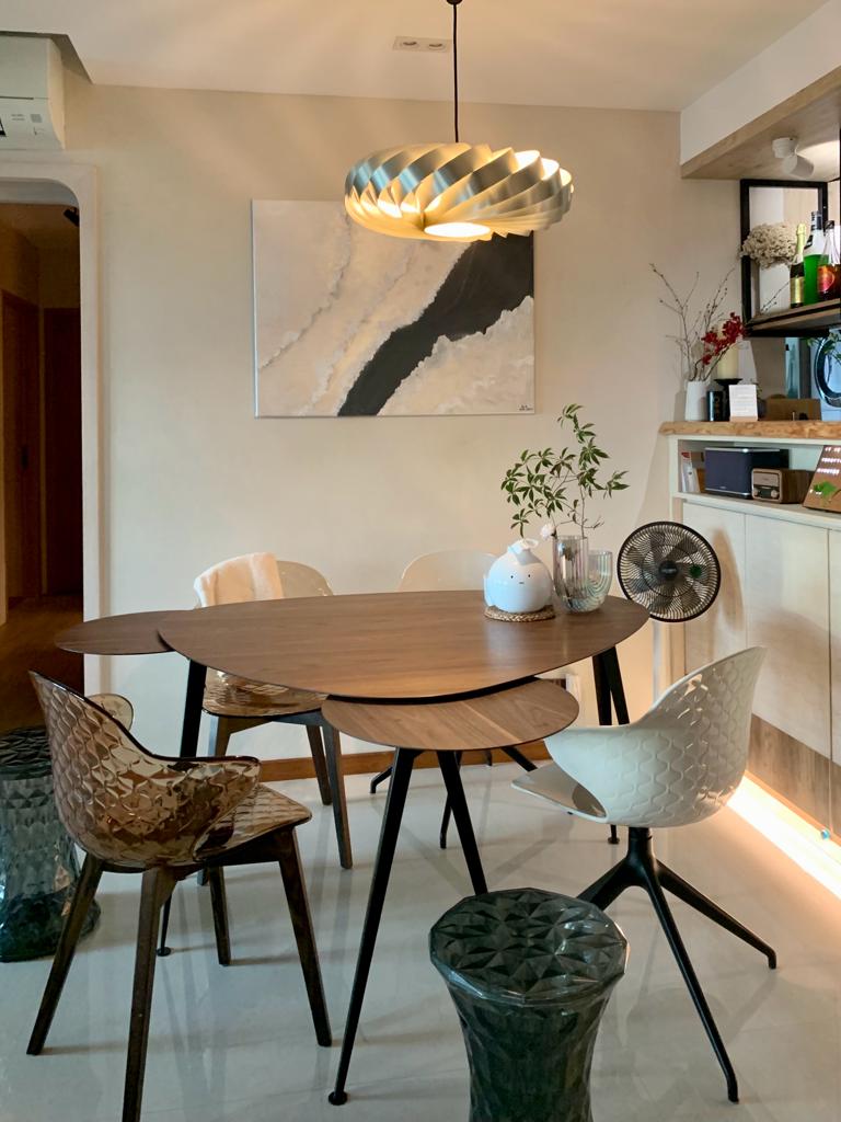 Japanese Inspired Interior | Dining Room with hidden storages - modern dining room, contemporary furniture, stylish chairs