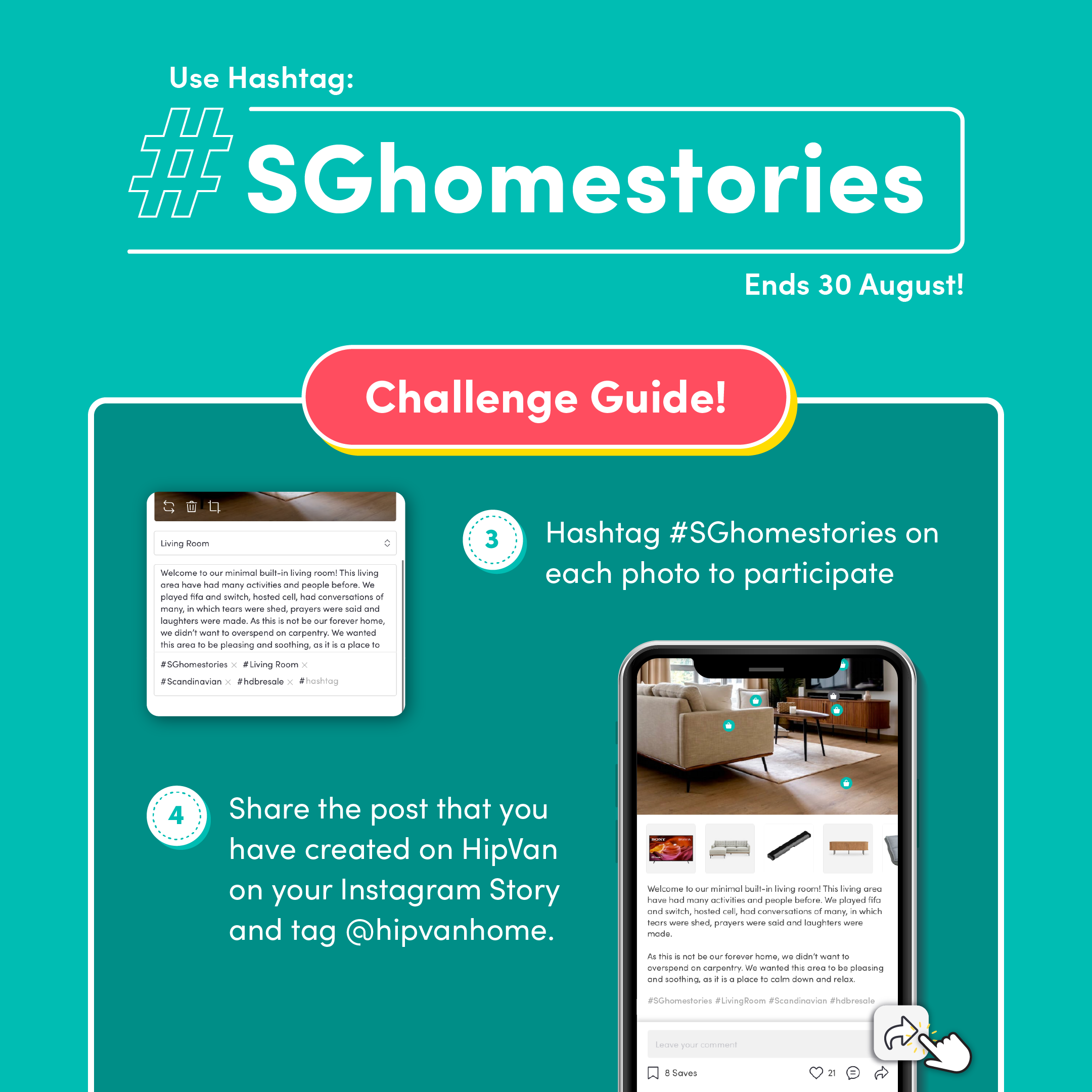 #SGhomestories National Day Contest! - Living Room, Minimal Built-In Living Room, Hashtag #SGhomestories, Social Media