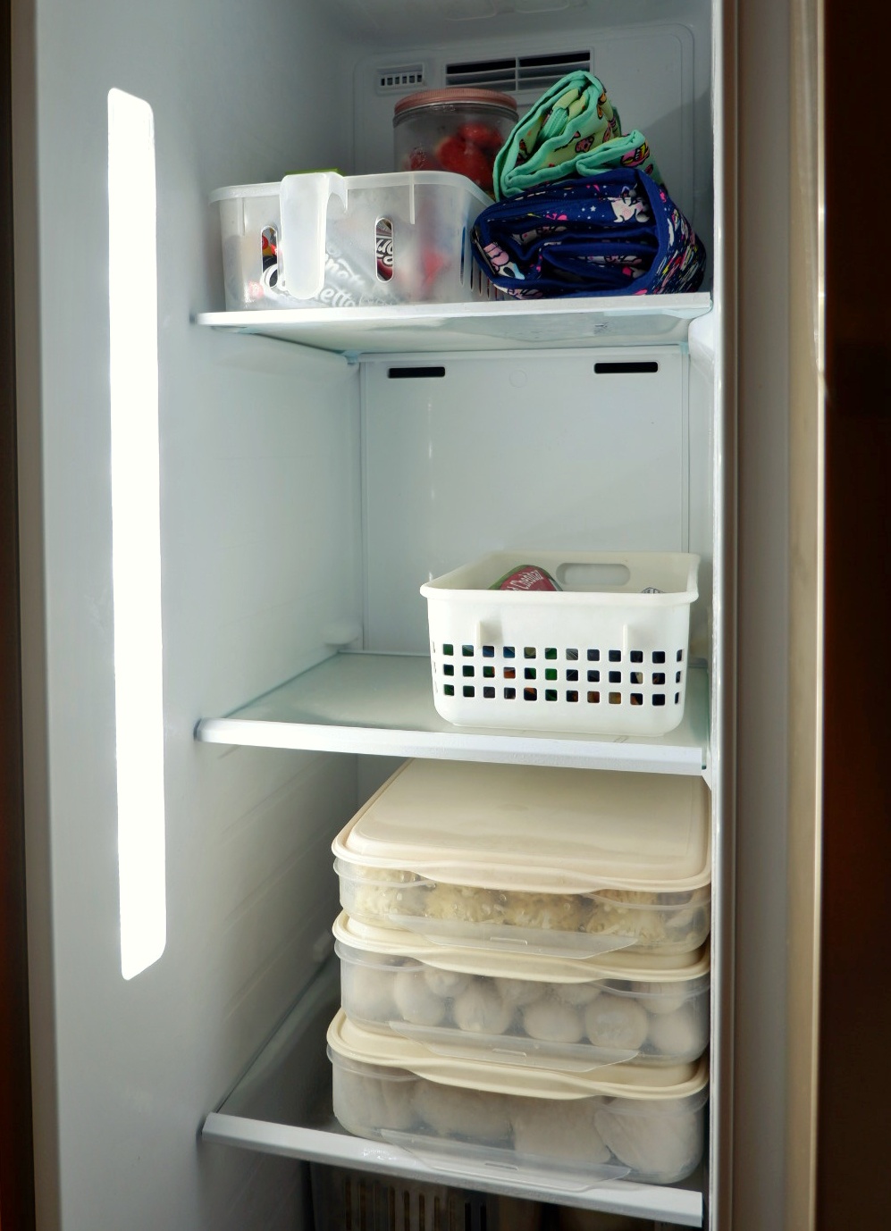 Kitchen organisation  - refrigerator, food storage, organized pantry, clear containers, plastic storage, multi-tiered