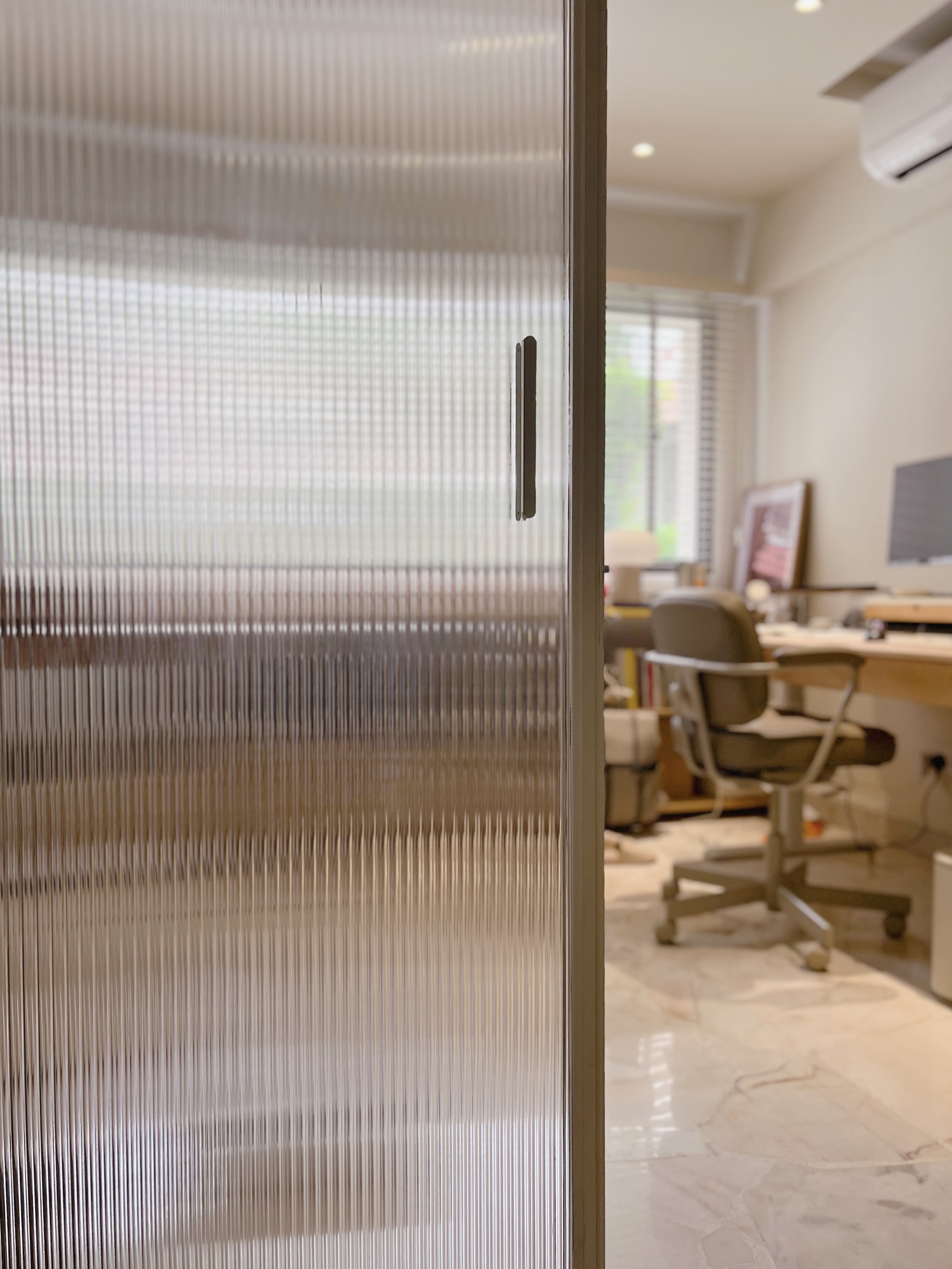 Maximalist, light-filled study with zero built-ins