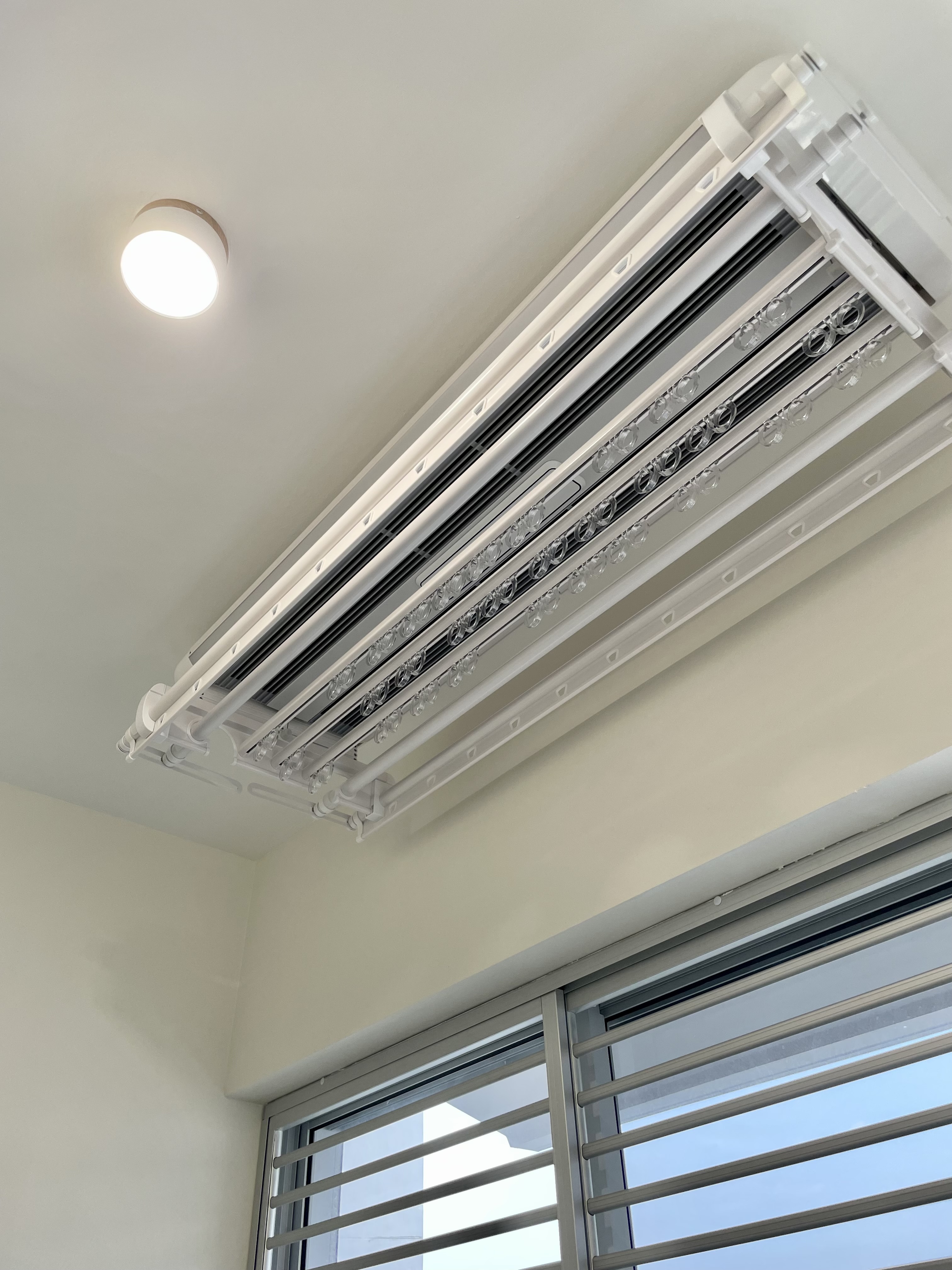 Maximizing your Service Yard - Interesting Sink + Cabinet - Air conditioner unit, ceiling-mounted, white color, modern