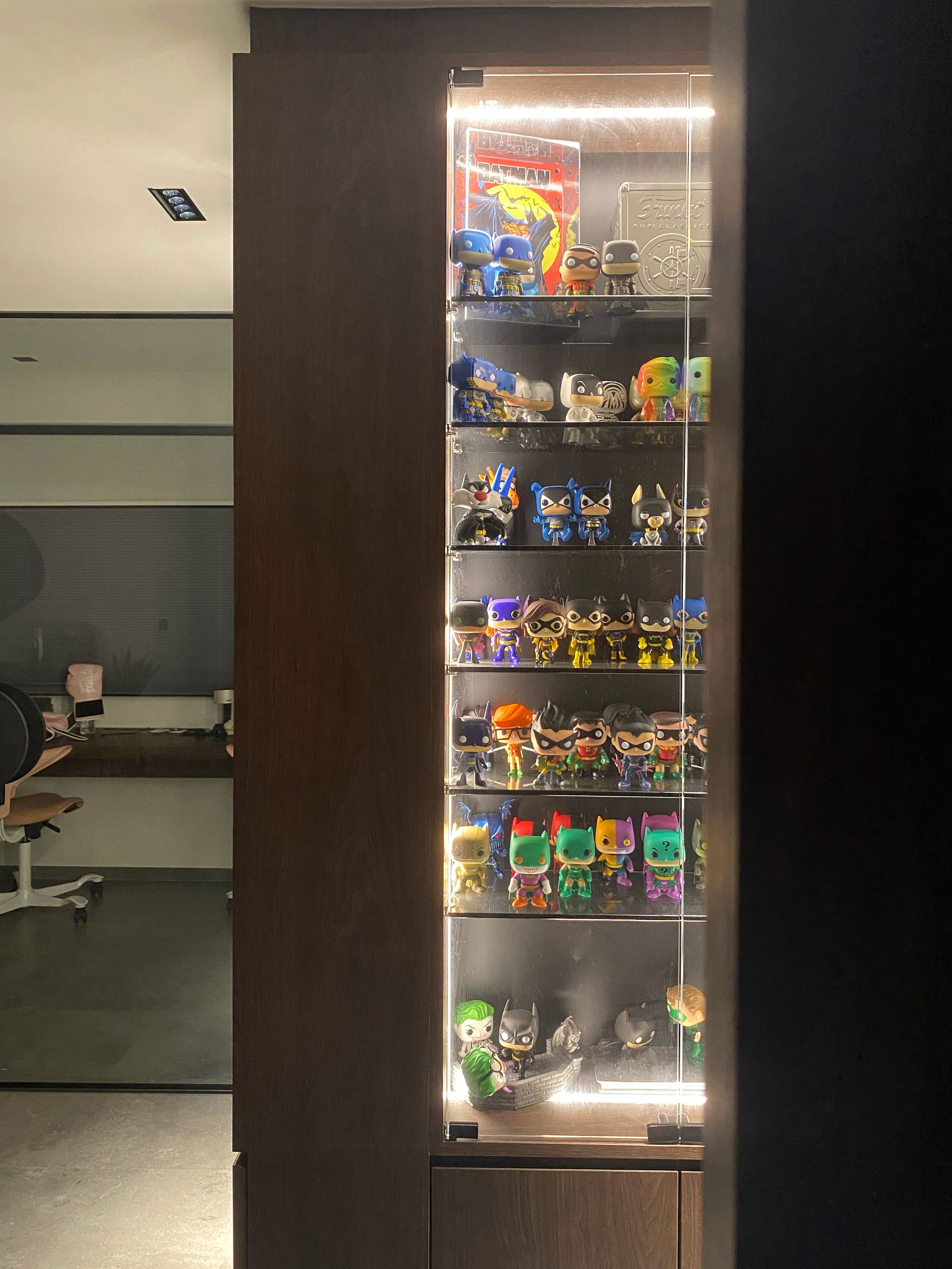 Masterpiece: Showcasing the showcase that showcases our showcase - Sleek modern display case with illuminated shelves