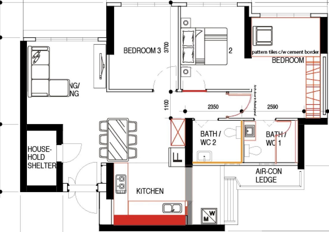 Step into our dwelling - a mixture of styles!  - Bedroom 3, Bedroom 2, Bathroom WC 2, Bathroom WC 1, Kitchen, Household