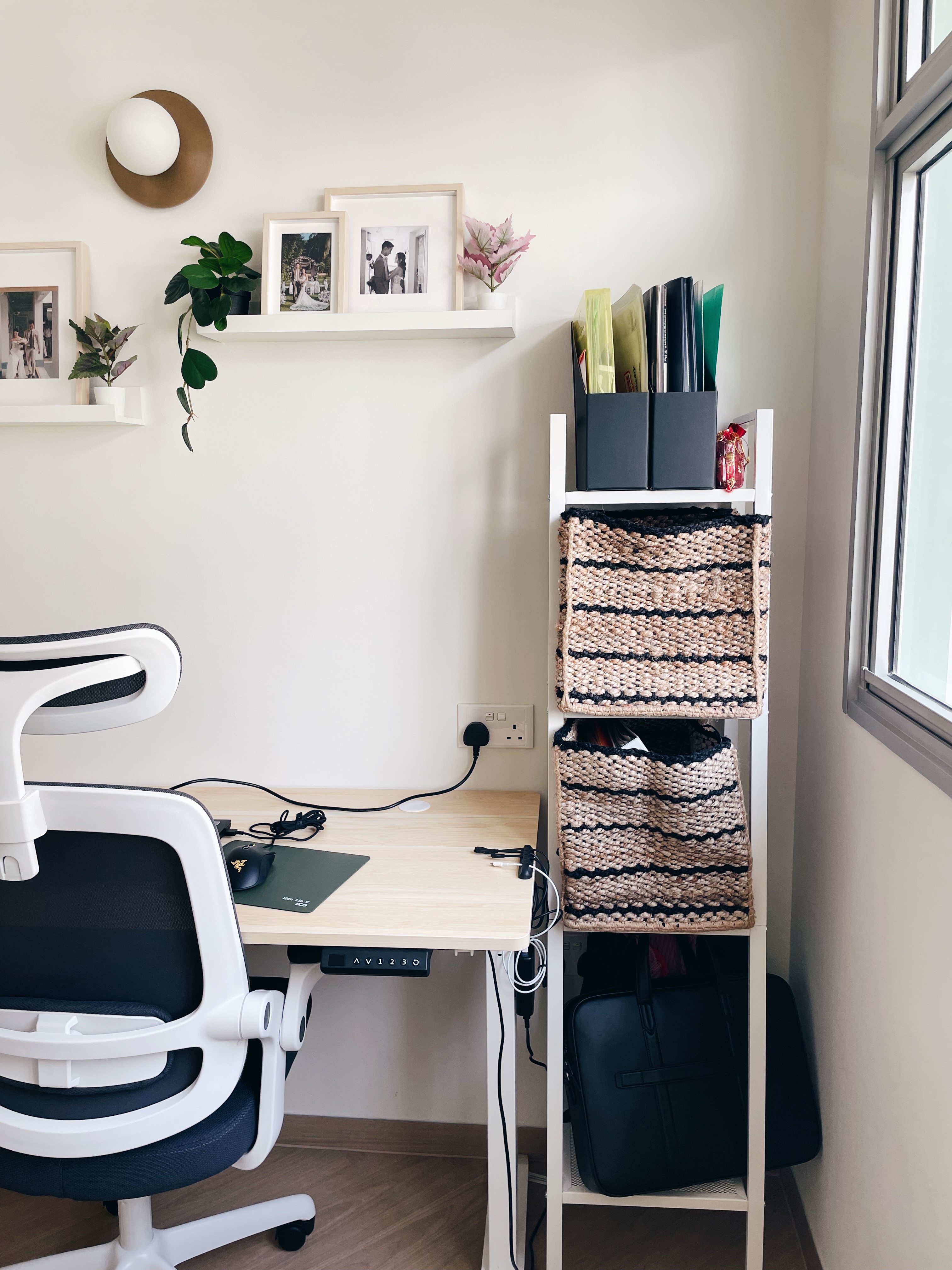 BRIGHT AND CHEERY HIS & HERS STUDY ROOM