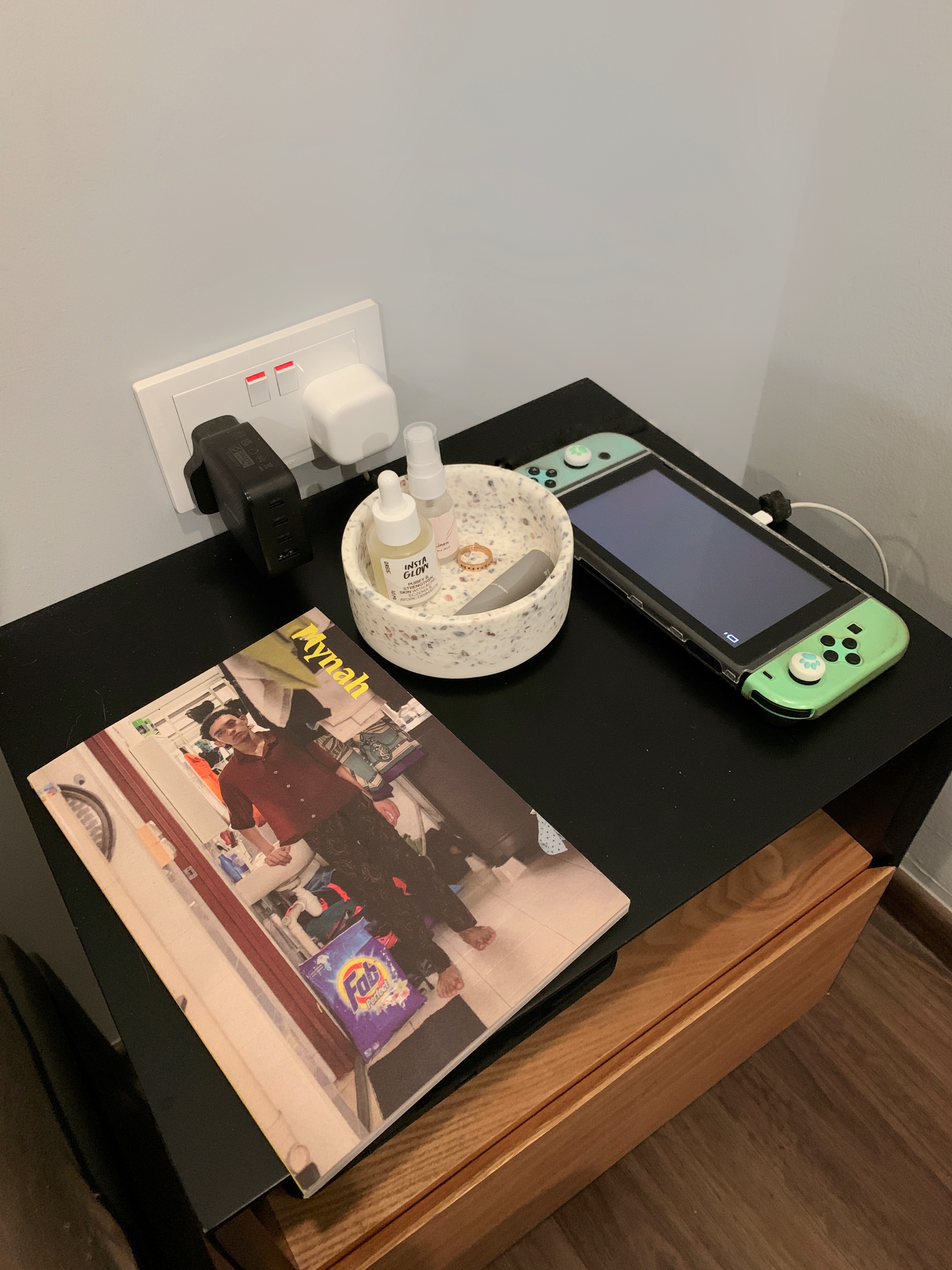 A minimal bedroom with a walk-in wardrobe nook