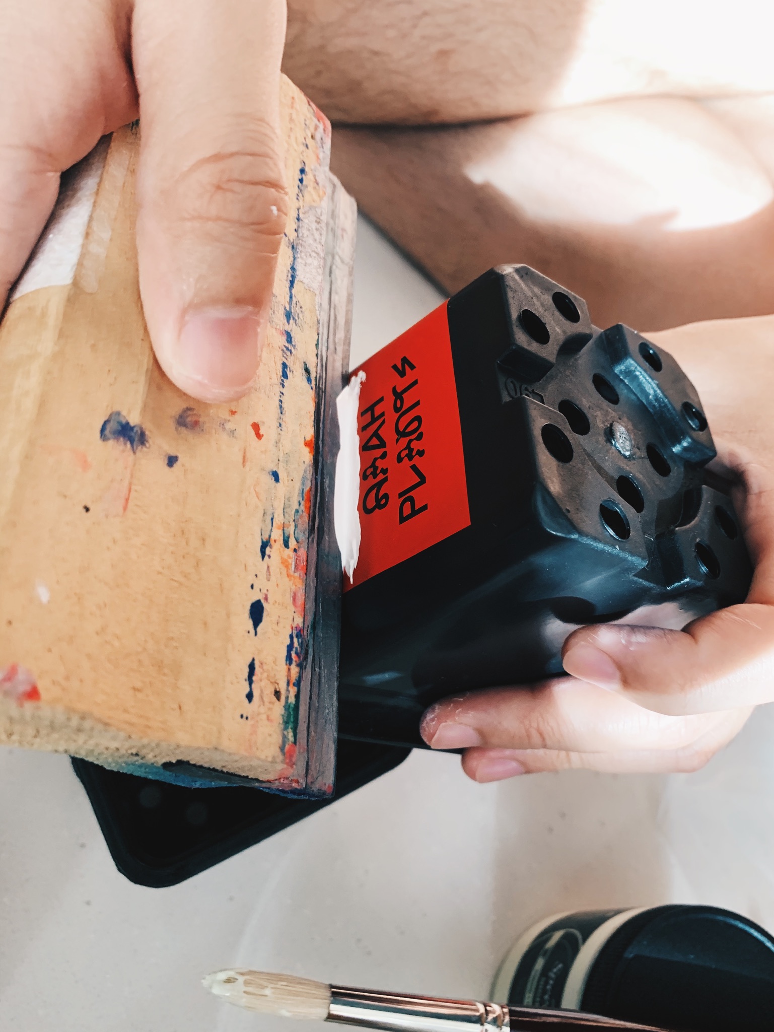 Enlivening the Balcony: A Haven for Plants and Nostalgia - paint roller, paintbrush, artist, painting, medium, brushstrokes