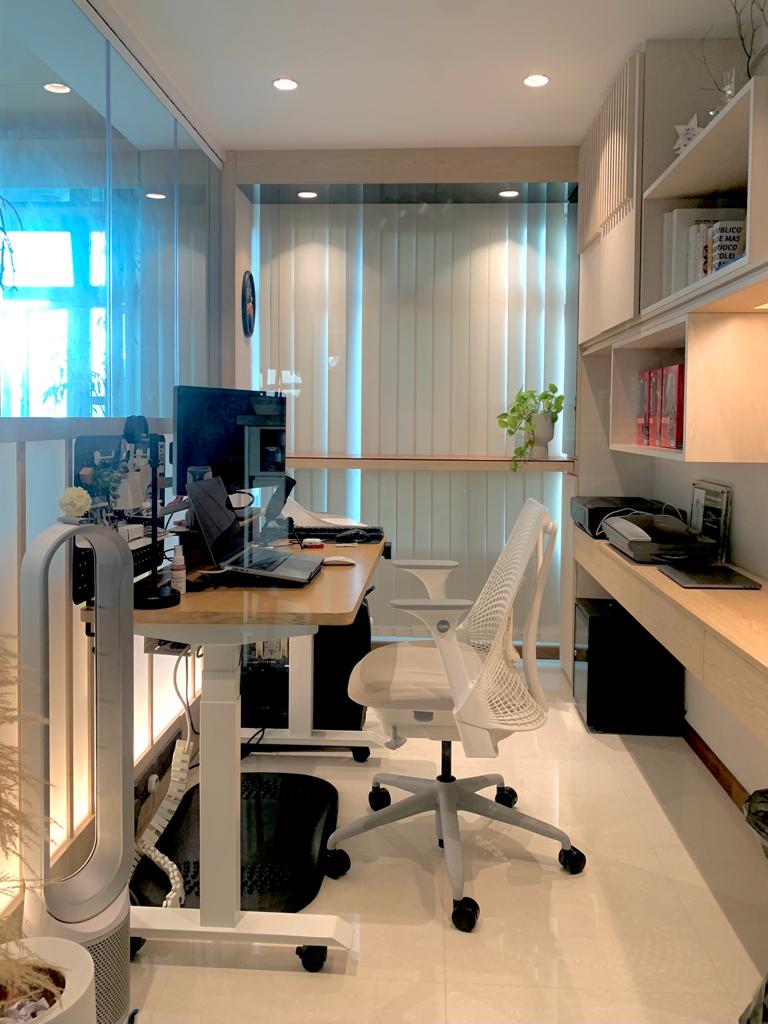 Our Cozy Home Office With Bar Counter | Japanese Inspired Interior - Modern workspace with ergonomic chair, sleek desk, glass