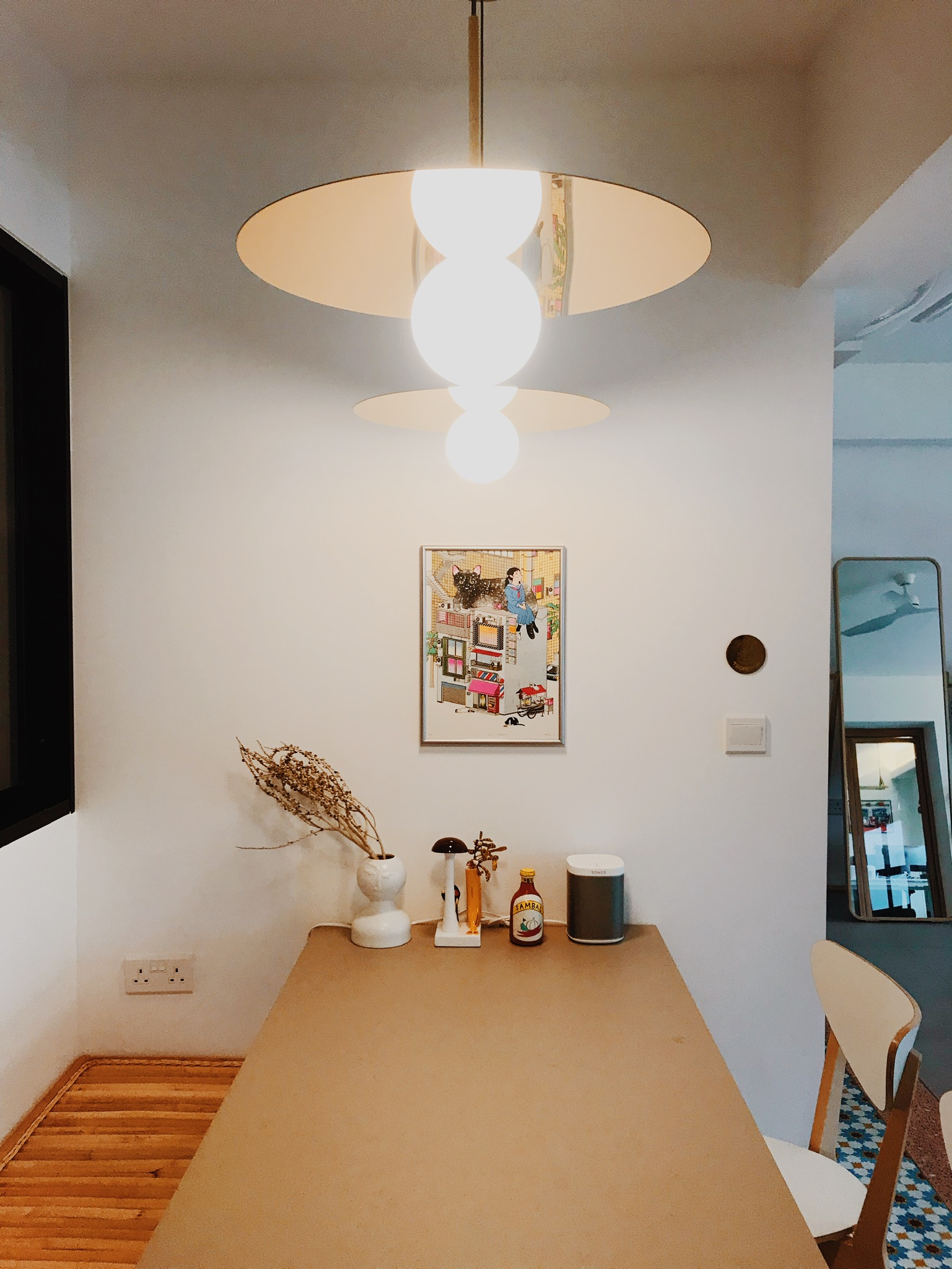 Epic Feasts and Growing Bonds: Our Dining Table's Journey to Grandeur - Modern dining room, minimalist decor, abstract