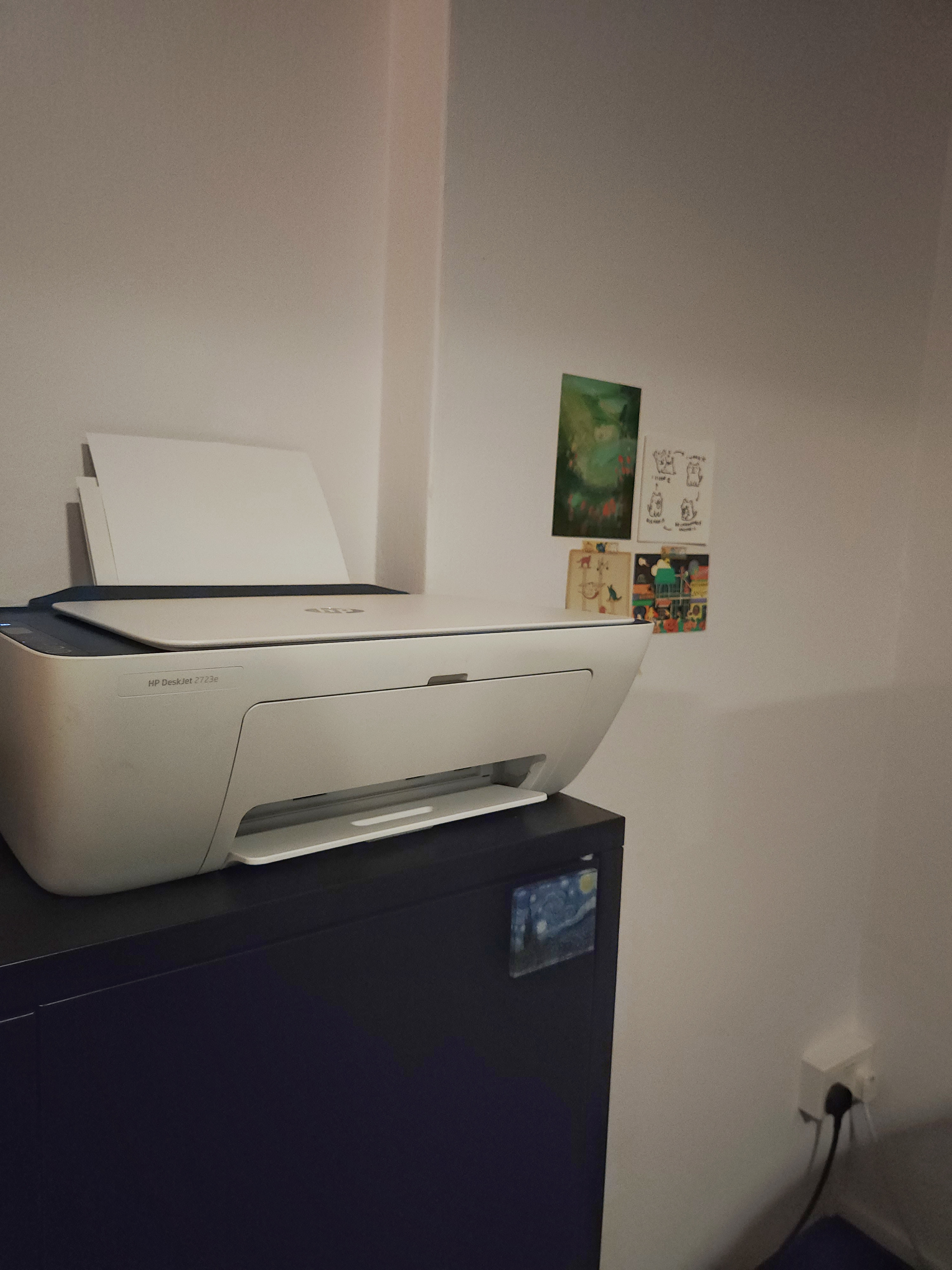 Our Trapezoidal Glass Office Where We WFH Everyday - HP DeskJet 2723e, sleek design, modern office space, printer on desk