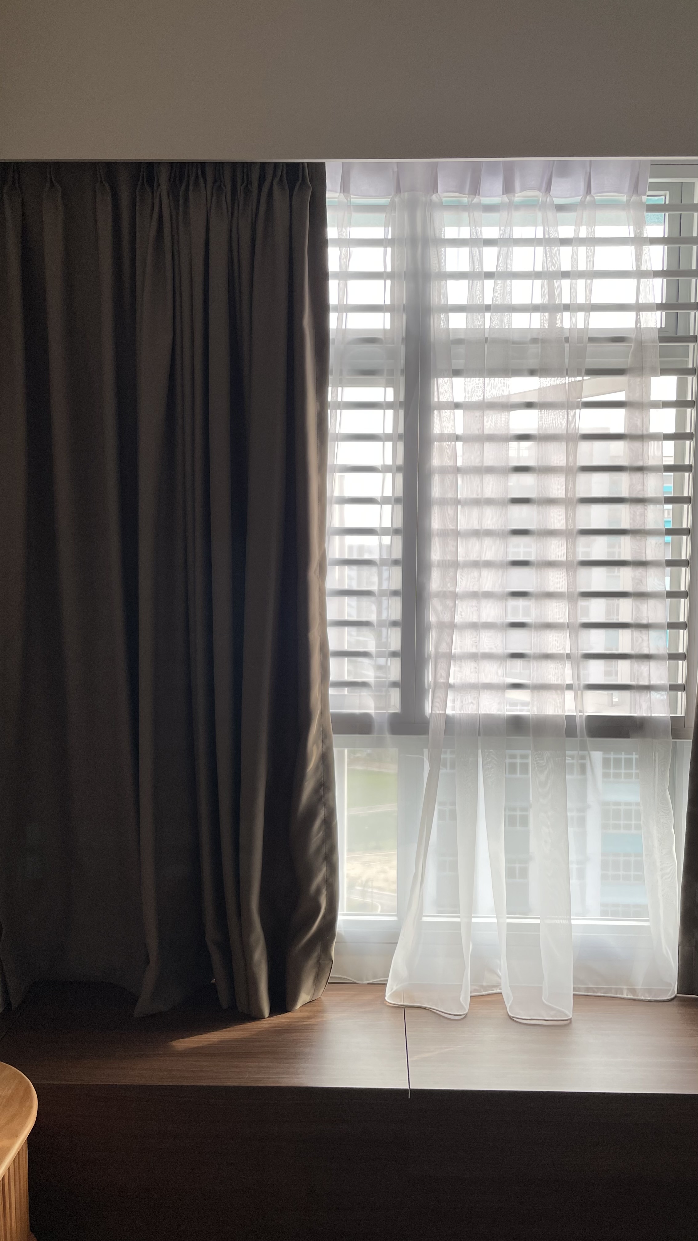 Cosy Corner where the cat lies 🐱  - Drapes, sheer curtains, light filtering, window blinds, light streaming, indoor setting