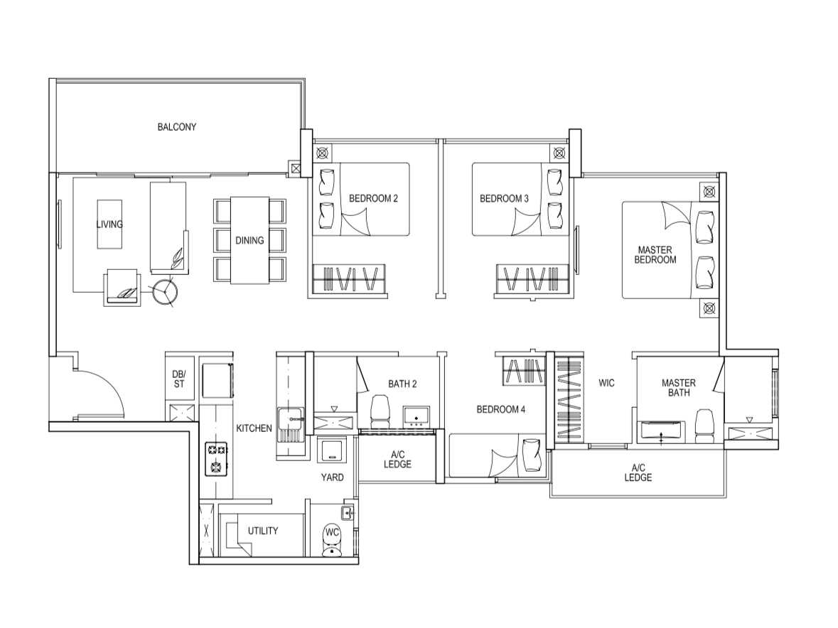 Bright and airy kids friendly home with lots of curves - Balcony, Living, Dining, Bedroom 2, Bedroom 3, Master Bedroom