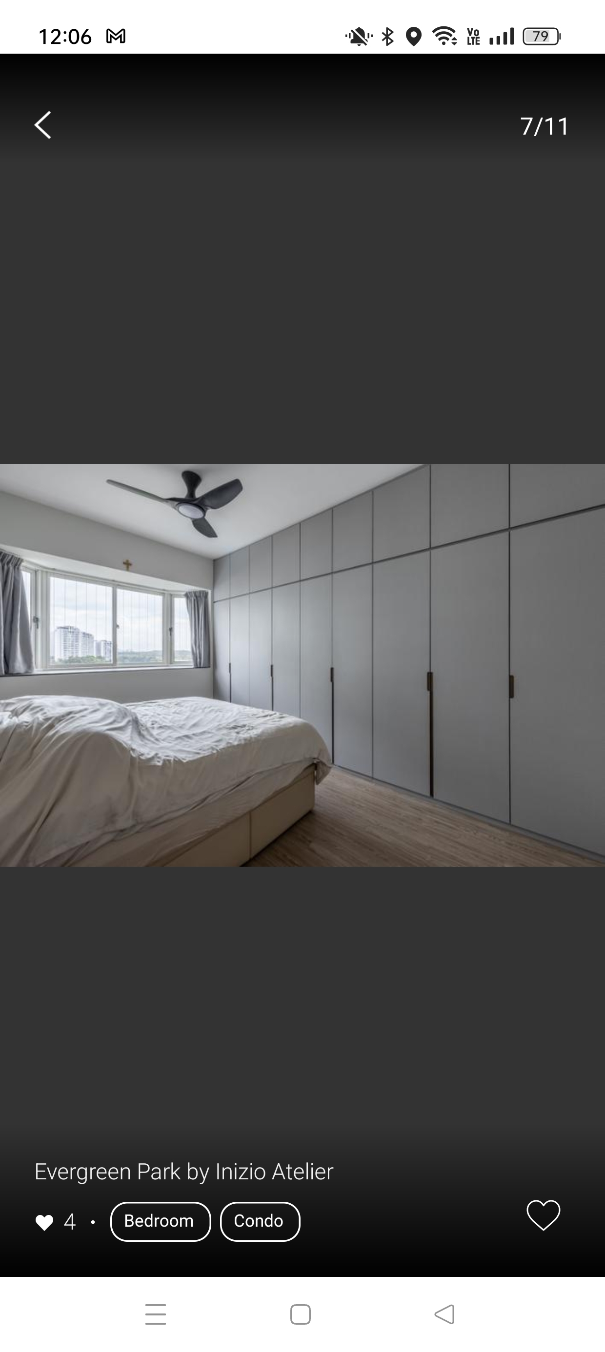 Welcome to our practical yet cozy home!  - Modern bedroom, minimalist design, large bed, ceiling fan, gray cabinets, large