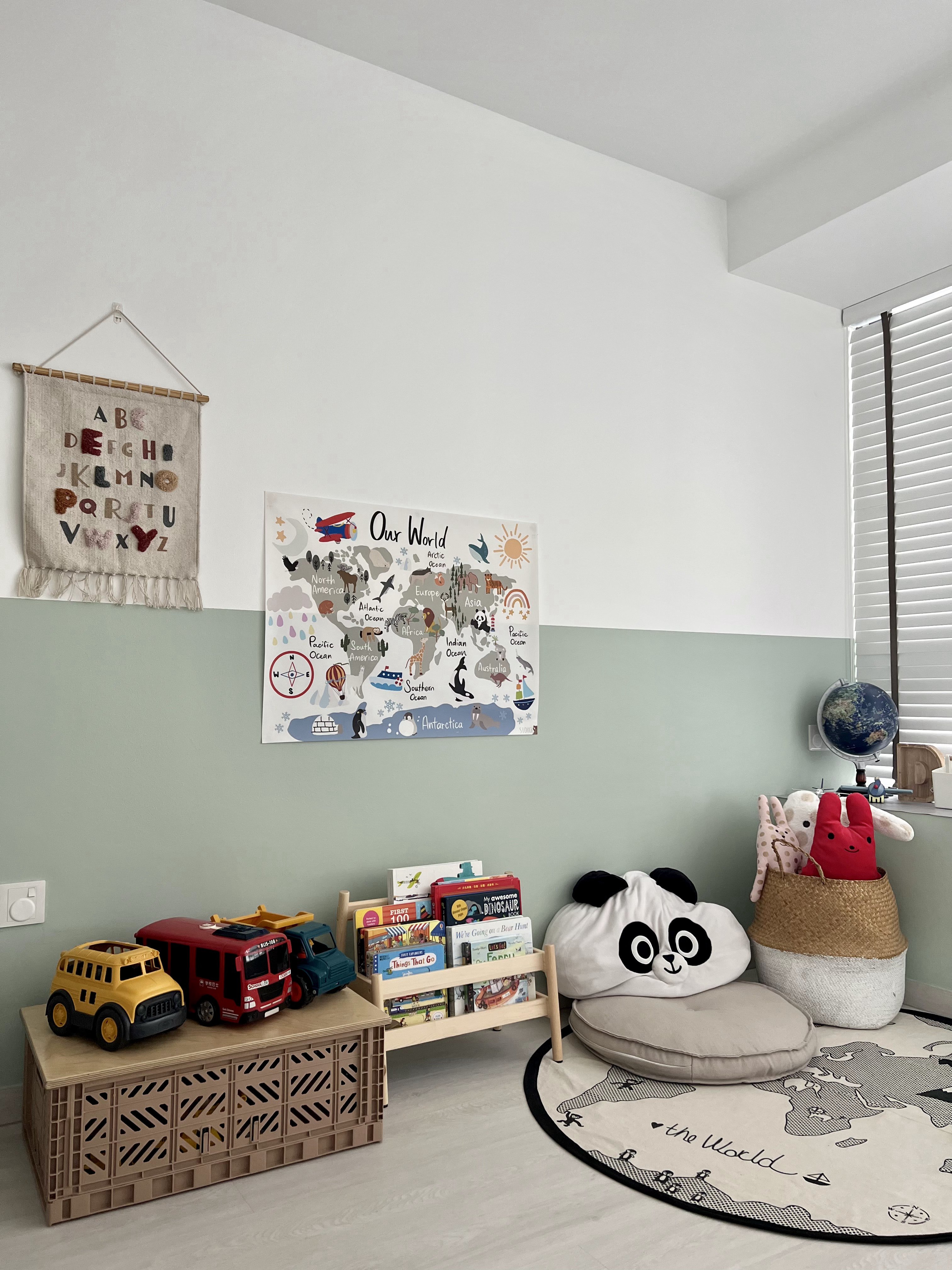 Welcome to our Open Concept Kids Friendly Home  - Children's room, alphabet wall, colorful letters, educational wall hanging