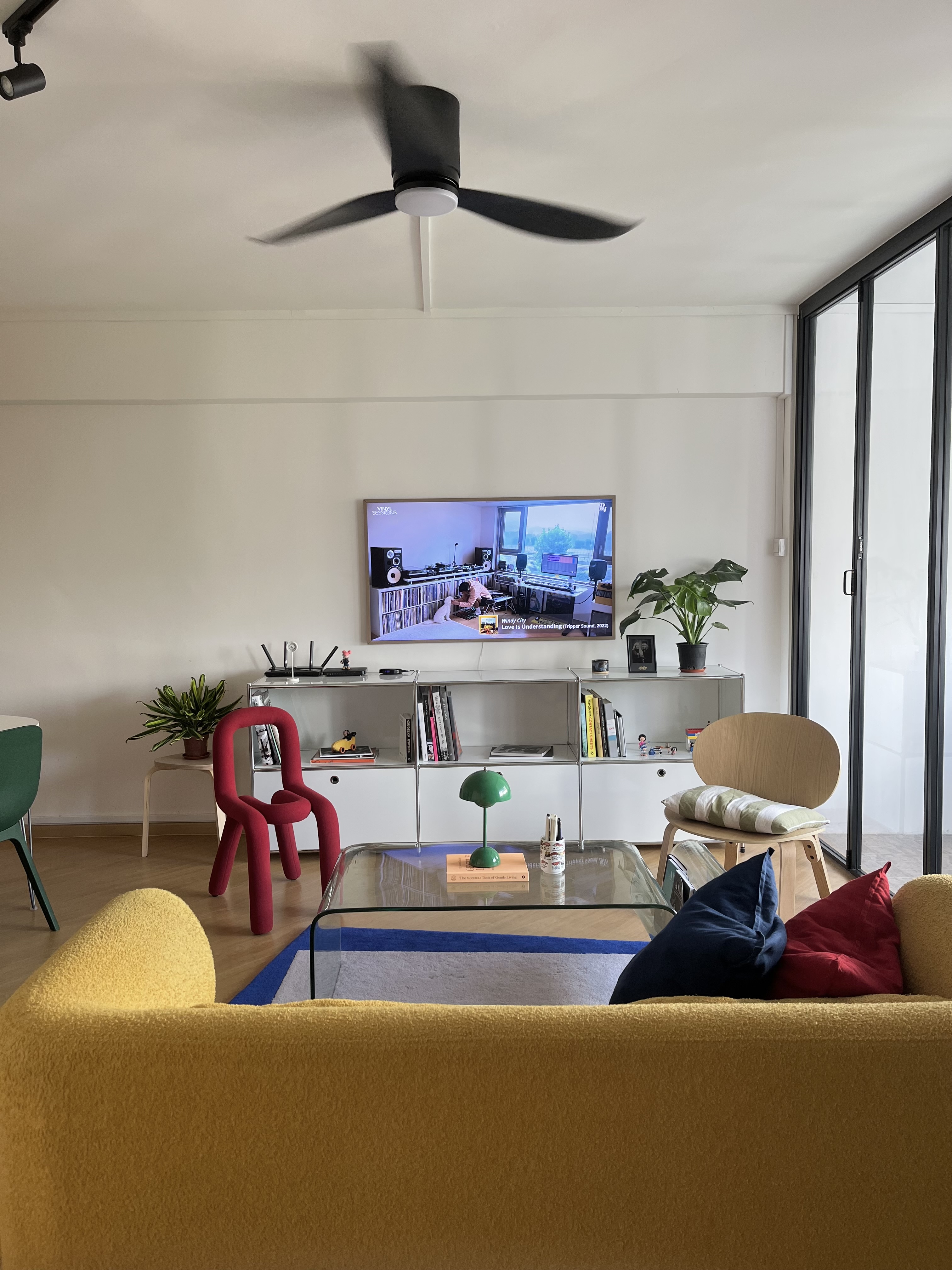 Home Sweet Kindercore - Where Fun Meets Comfort - Modern living room, contemporary furniture, minimalist decor, large window