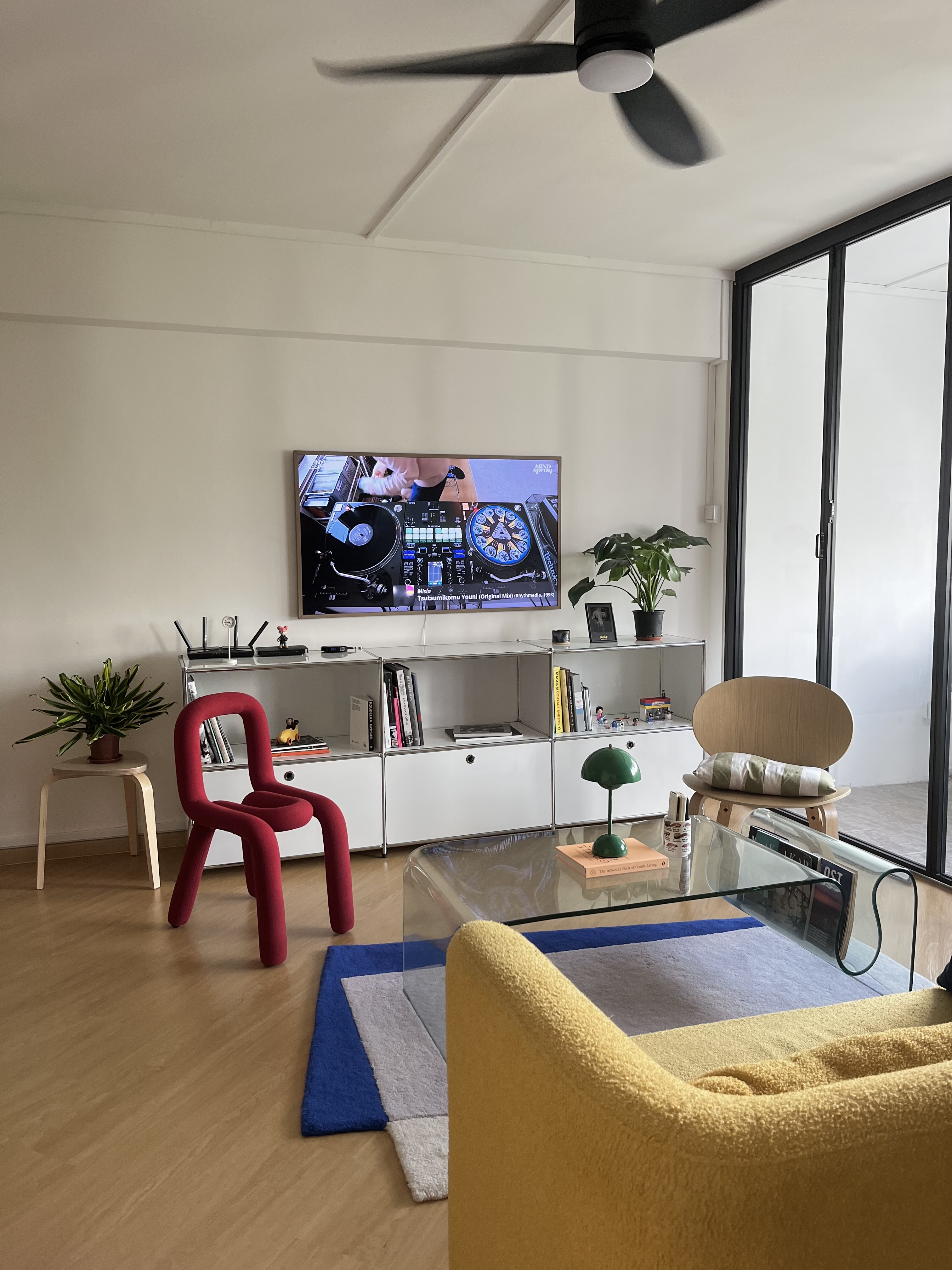 Home Sweet Kindercore - Where Fun Meets Comfort - Modern living room, minimalist design, large window, contemporary