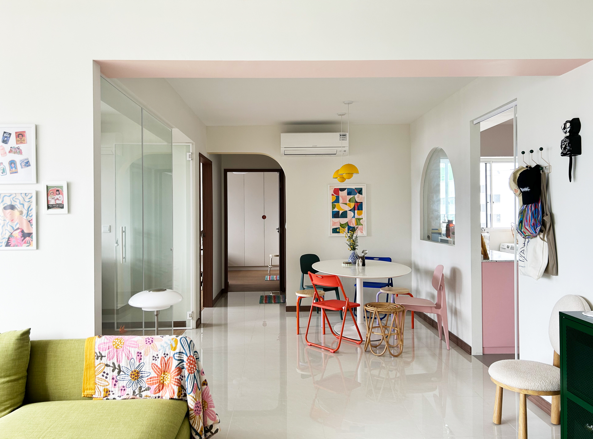 A quirky 93sqm home with pops of colour and 3 cattos