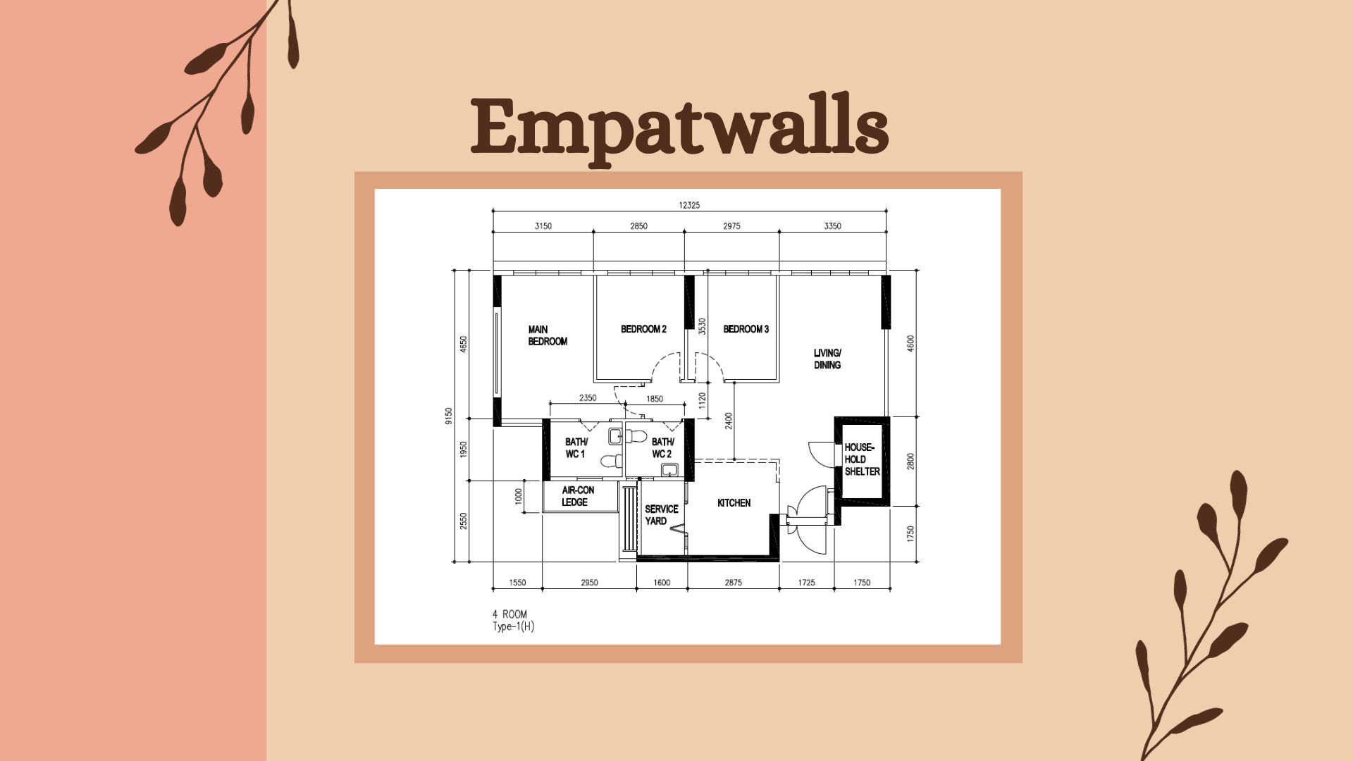 Slow Living with Empatwalls  - Empath walls, floor plan, architectural drawing, living room, kitchen, bathroom, bedroom