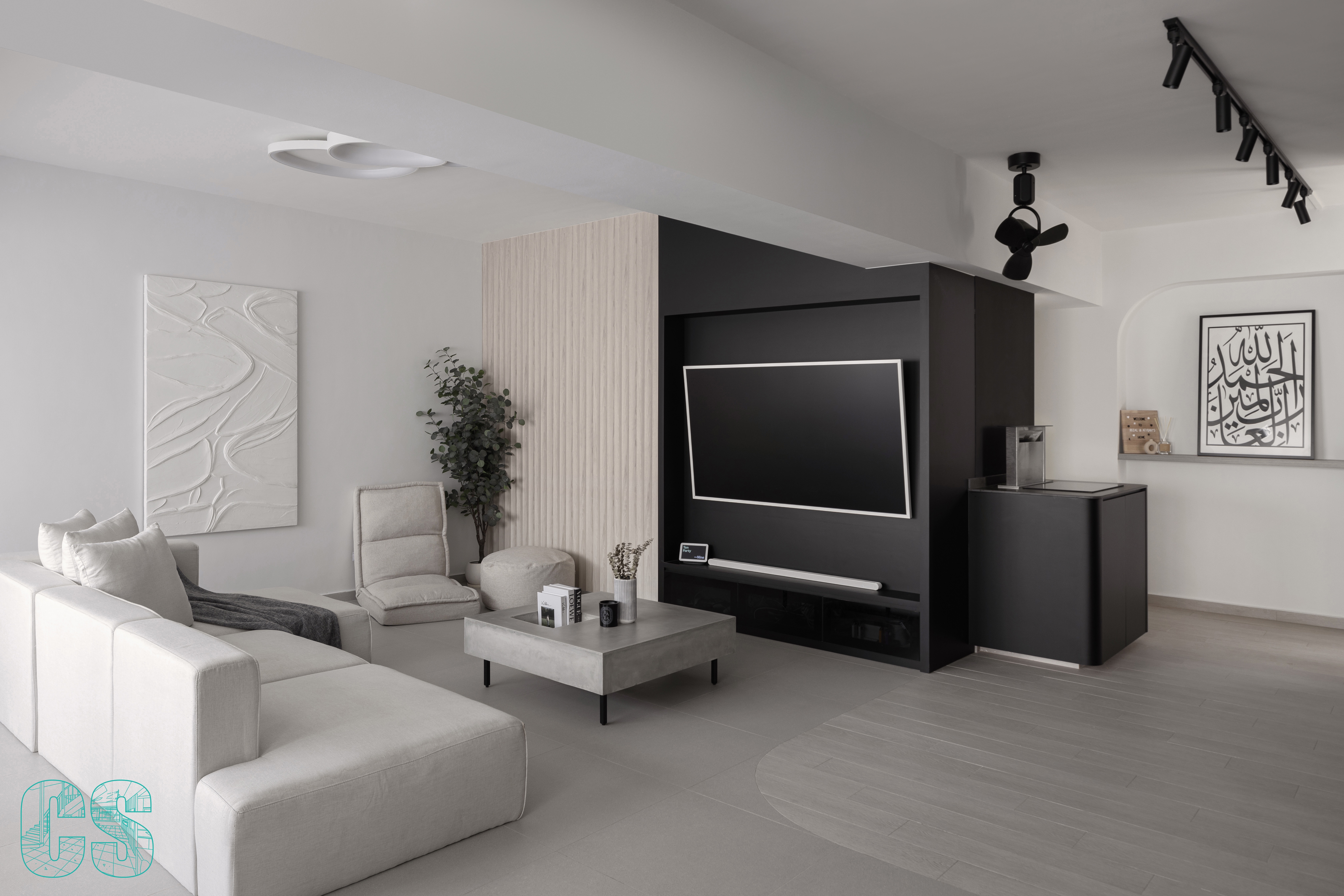 Blurred Lines: A step into our favourite space - Modern minimalist living room, sleek furniture design, neutral color