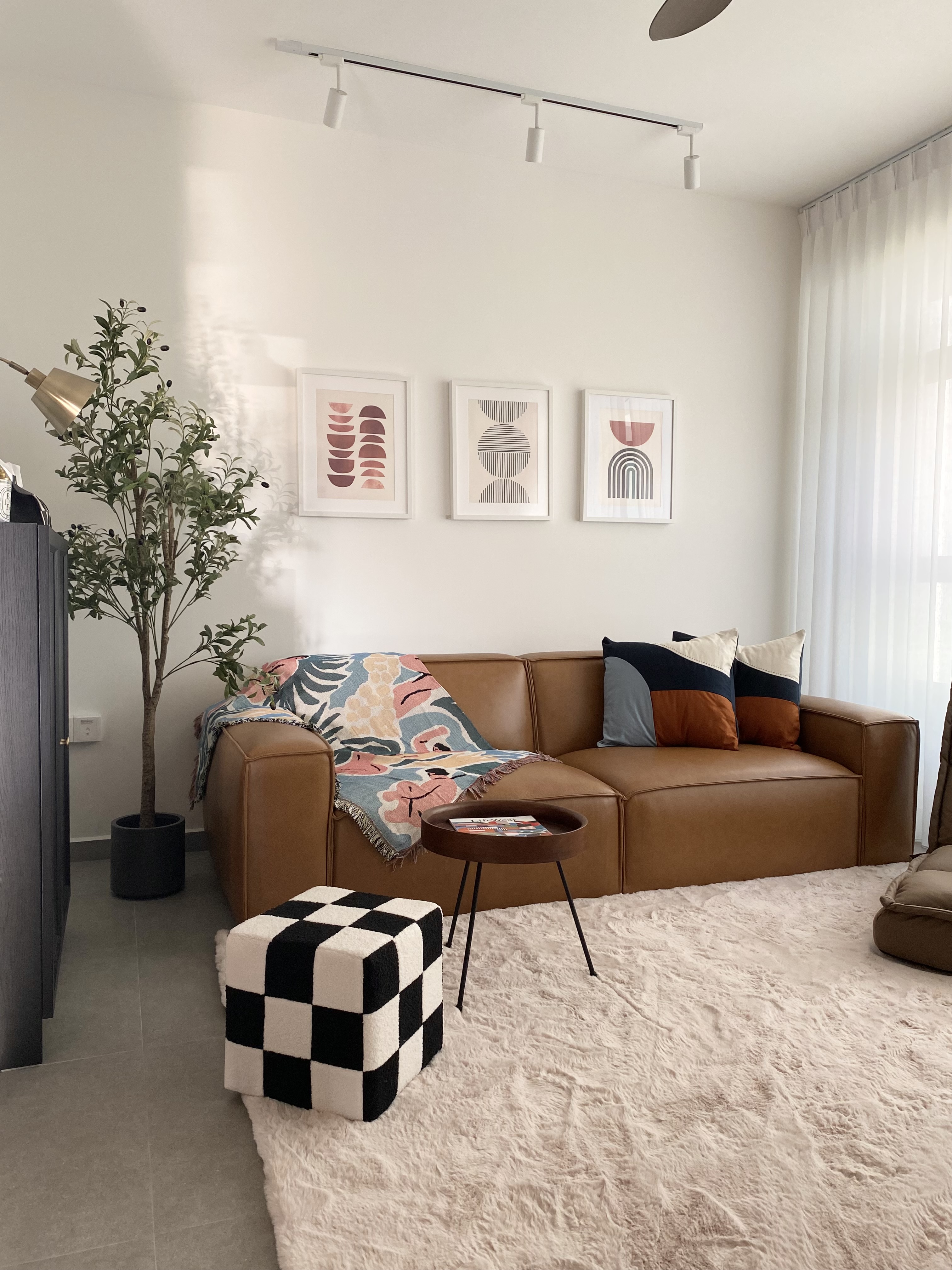 Self-designed living room without a single built-in!  - Modern living room, minimalist decor, contemporary furniture, cozy