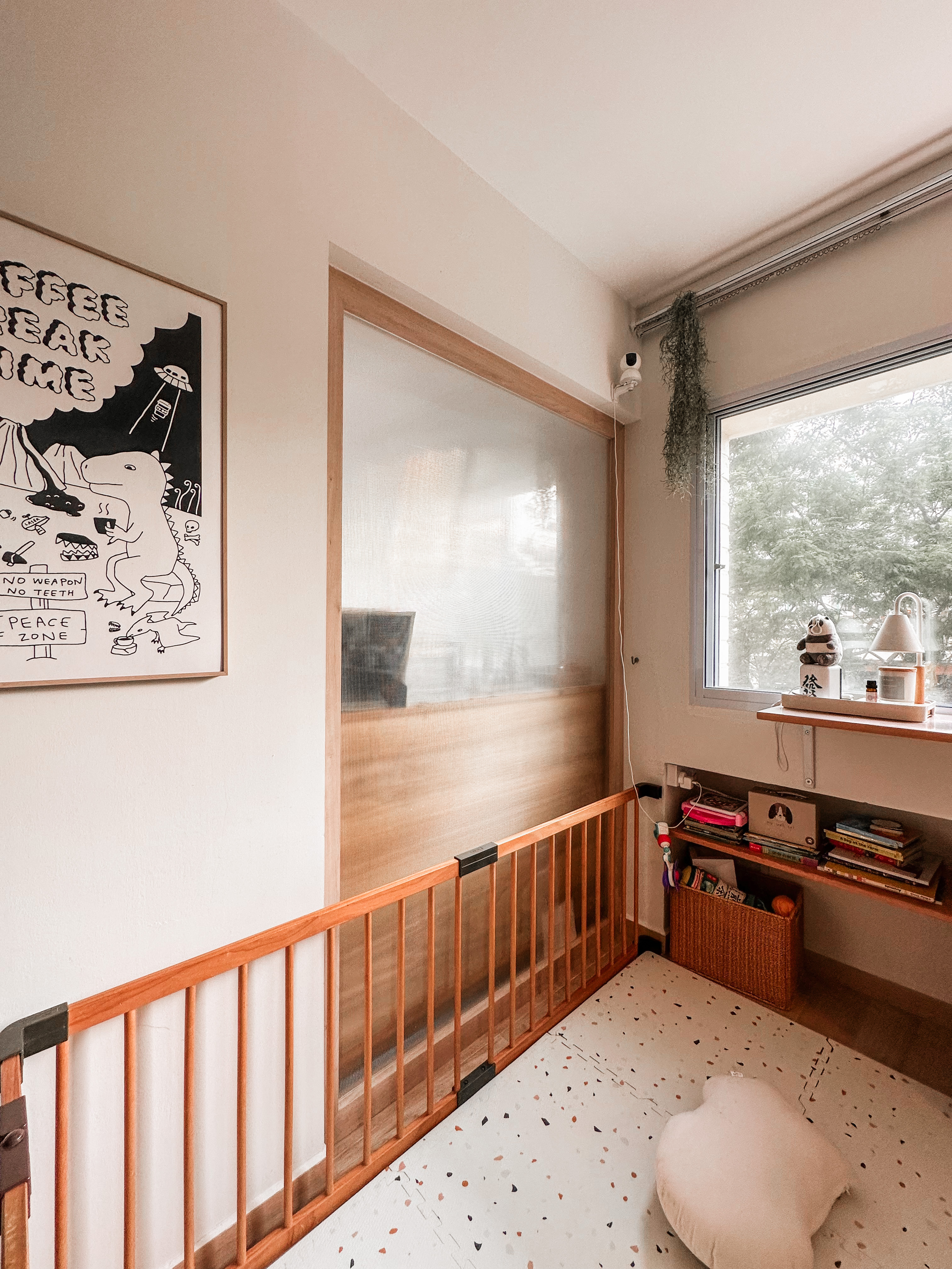 Styling a dog, baby, plant babies friendly living room