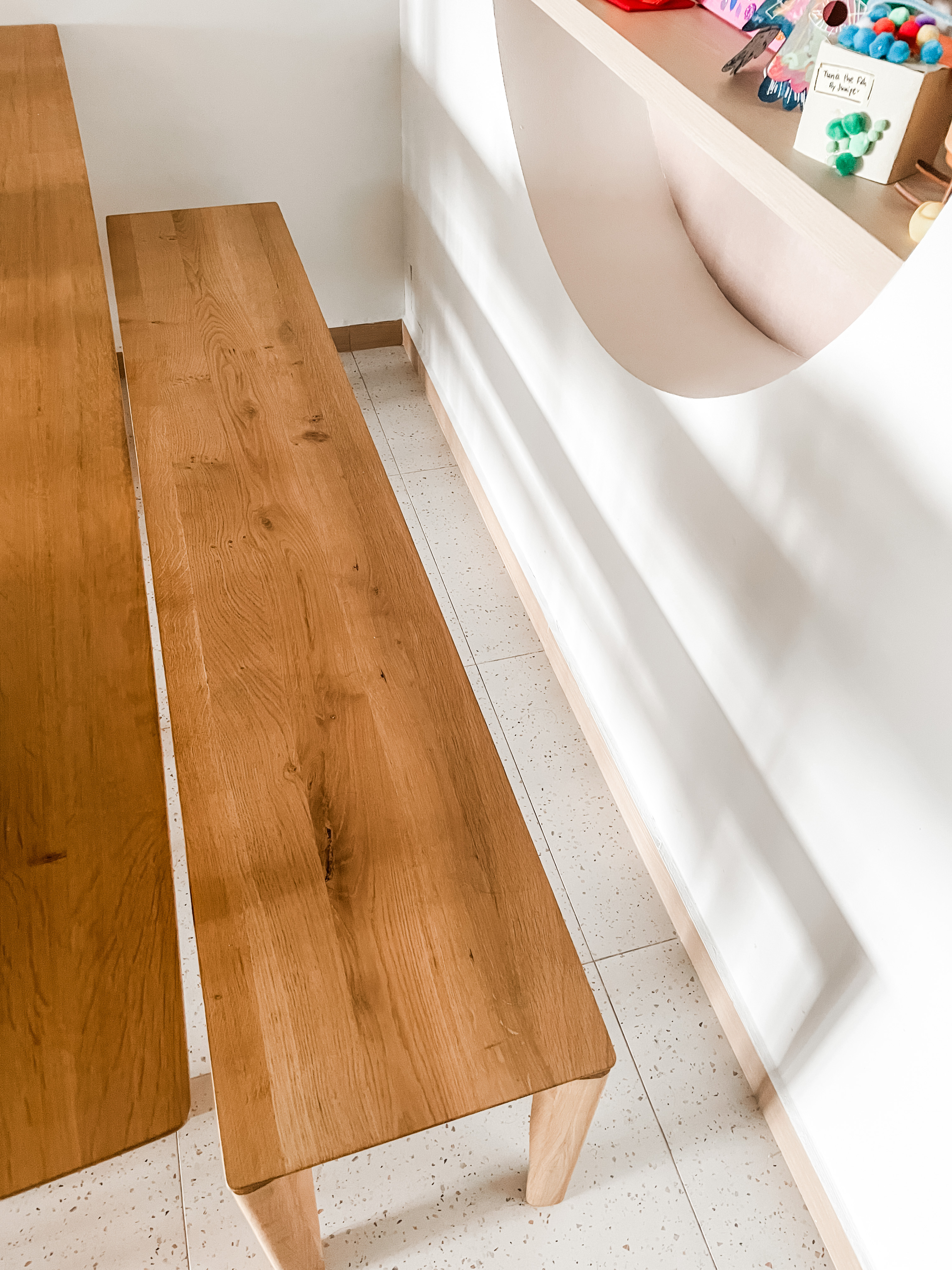 A Communal Space For Craft, Coffee & Conversations - Wooden benches, minimalist design, natural wood finish, light brown